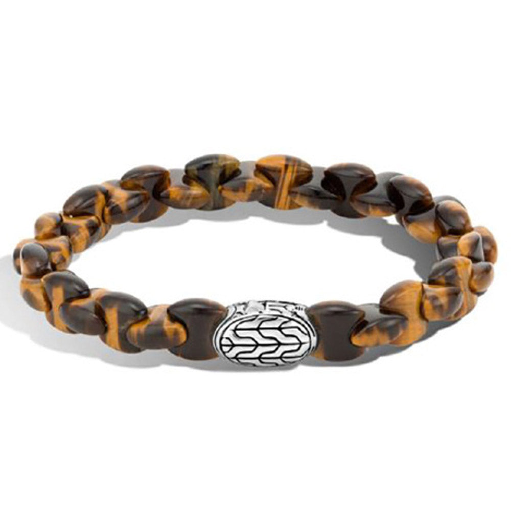 Sold Out John Hardy Men's Classic Chain Tiger Eye 925 Silver Bracelet - New with Box