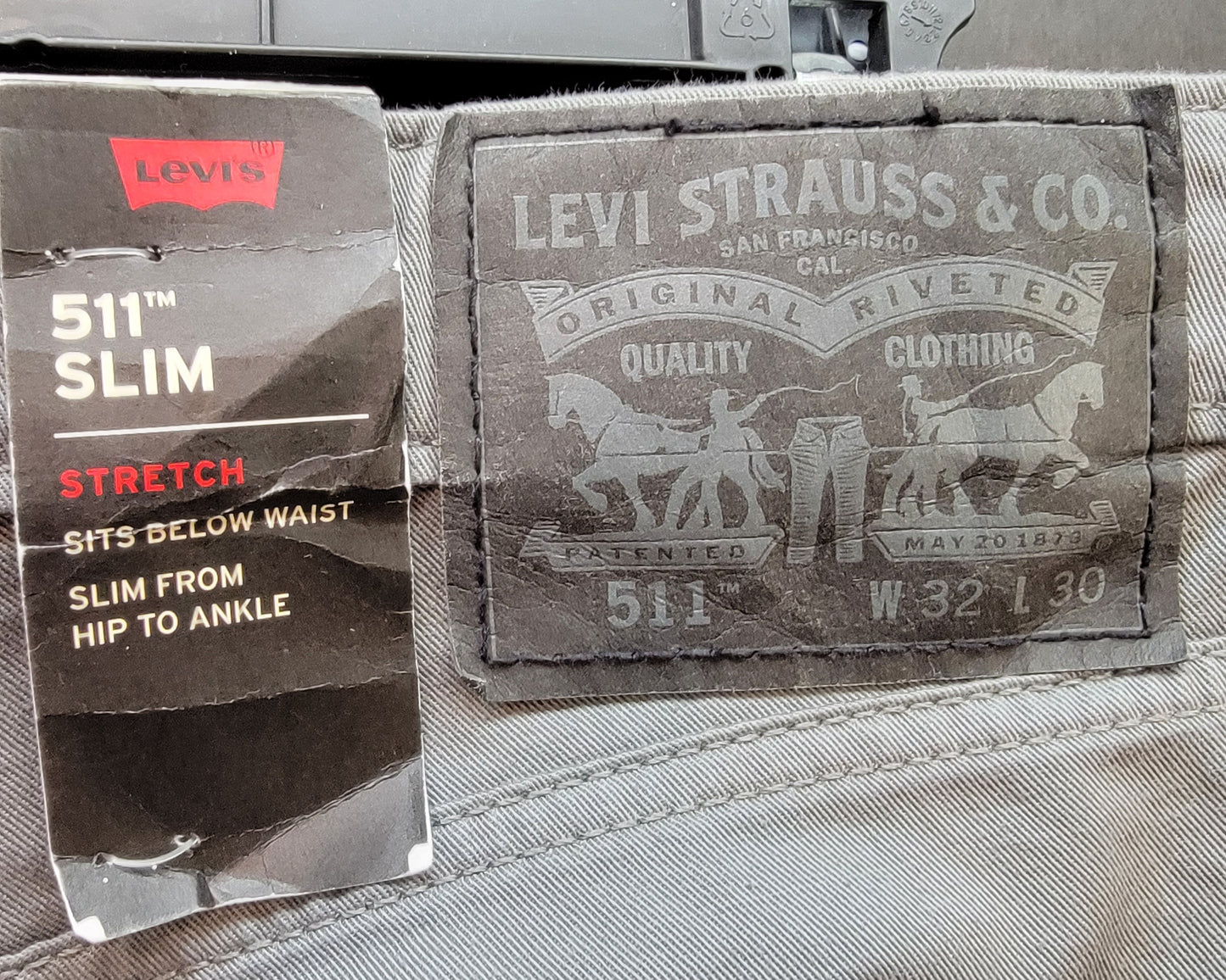 Levi's Men's Premium 511™ Size W32 L30 Color: Medium Gray Retail $74.50 New with Tags