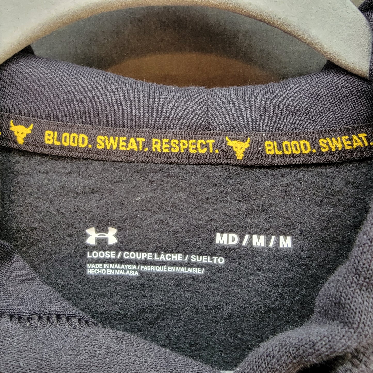 Under Armour Project Rock Men's Hoodie Size Medium Loose Fit Black Retail $85 New with Tags