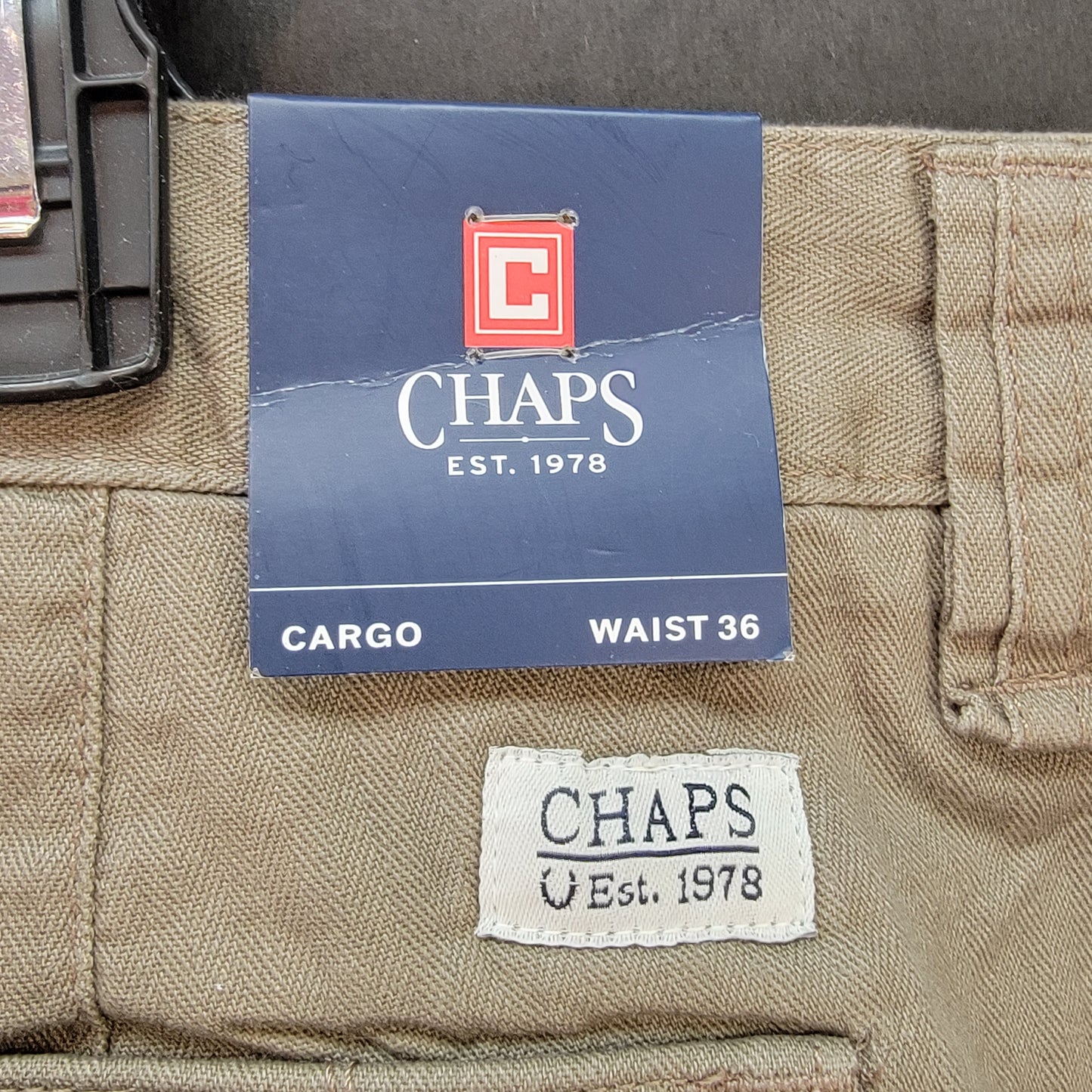Chaps Men's Cargo Shorts Tan Color Size 36 Retail $49.50