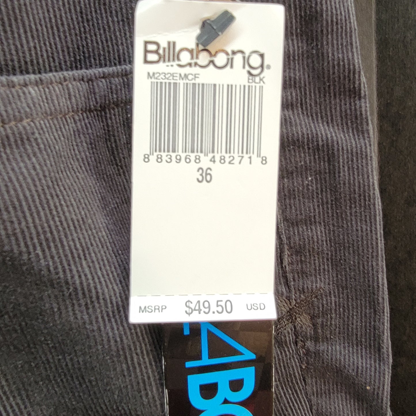 Billabong Men's Havana Cuban Fit Corduroy Gray Shorts Size Retail $49.50