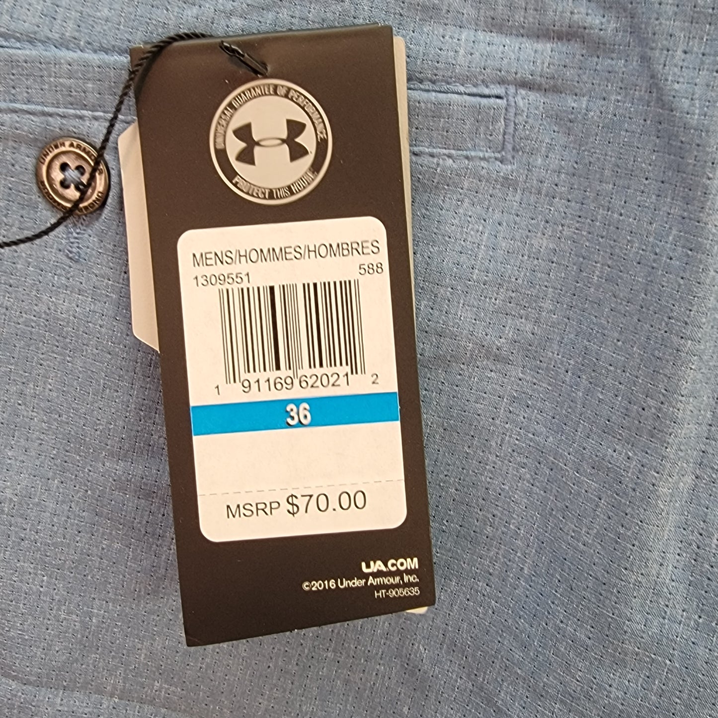 Under Armour Men's Size 36 Head Gear Blue Shorts Retail $70.00