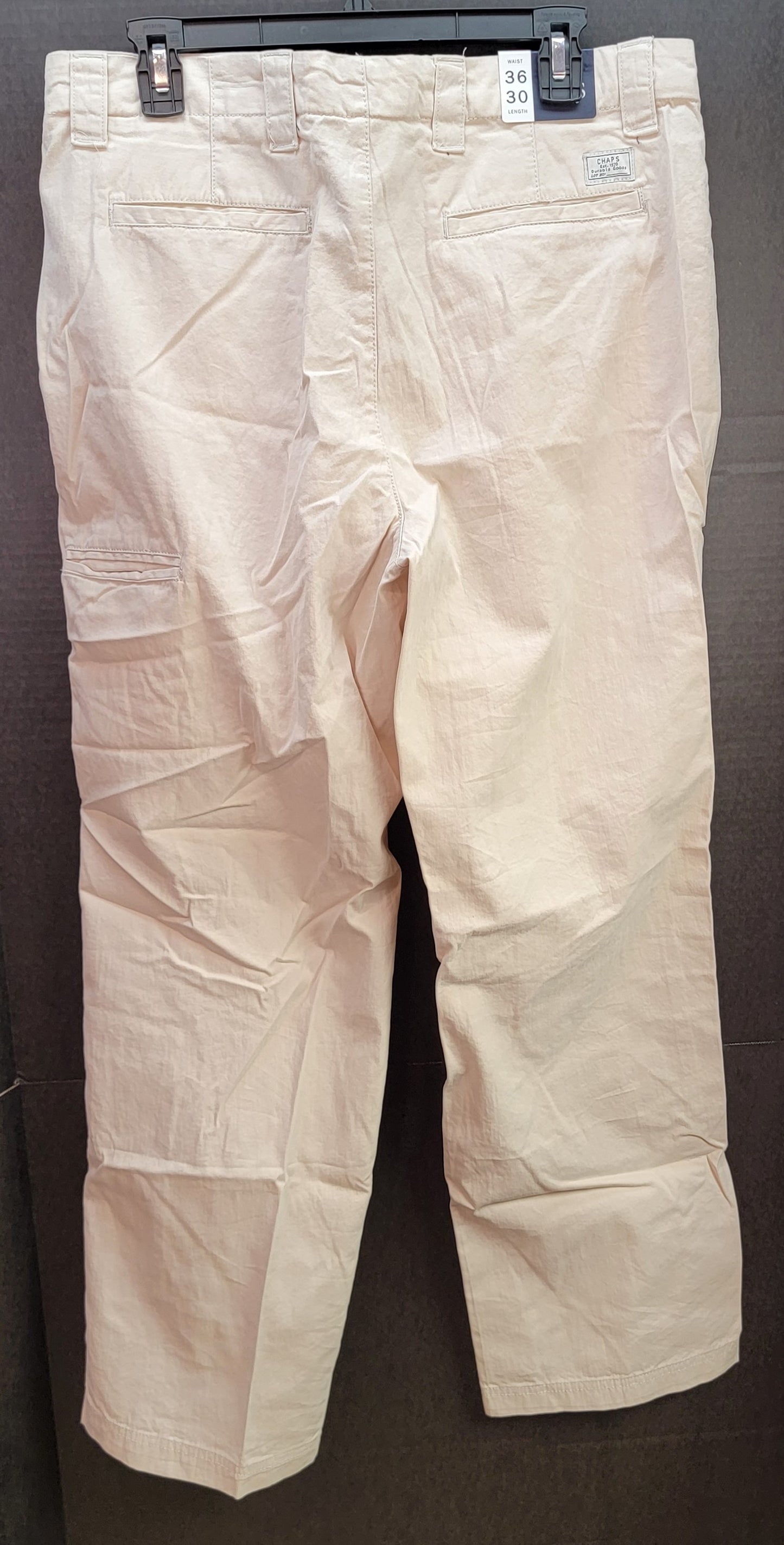 Chaps Men's Cargo Pants Color Khaki Size 36X30 Retail $60.00