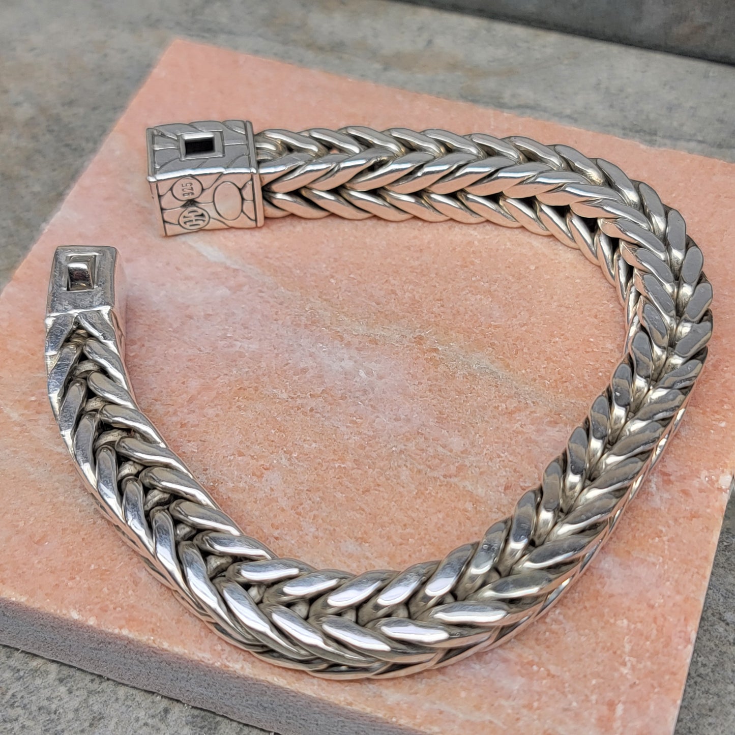 John Hardy 183 Grams Super Heavy 10 MM Square Men's 925 Sterling Silver Classic Bracelet