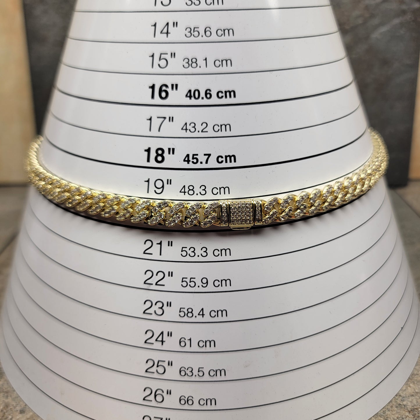 Brooklyn Exchange Men's (Unisex) 20" Gold Stainless Steel Cubic Zirconia 9mm Wide Necklace