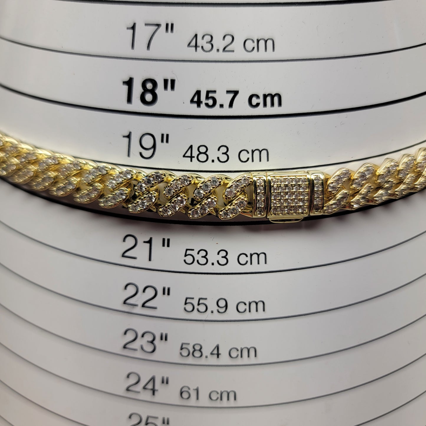 Brooklyn Exchange Men's (Unisex) 20" Gold Stainless Steel Cubic Zirconia 9mm Wide Necklace