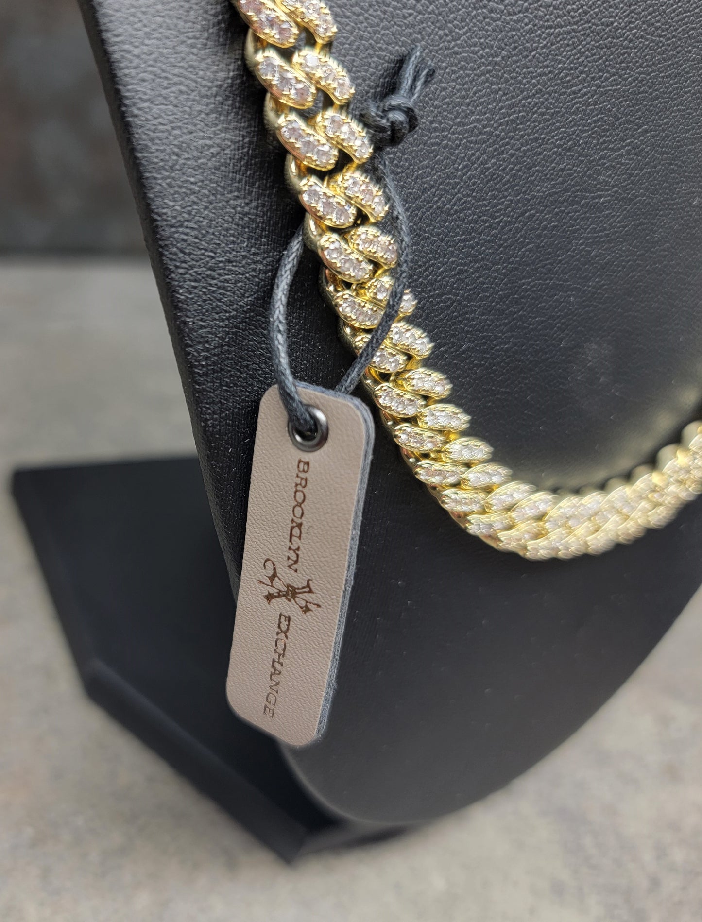 Brooklyn Exchange Men's (Unisex) 20" Gold Stainless Steel Cubic Zirconia 9mm Wide Necklace