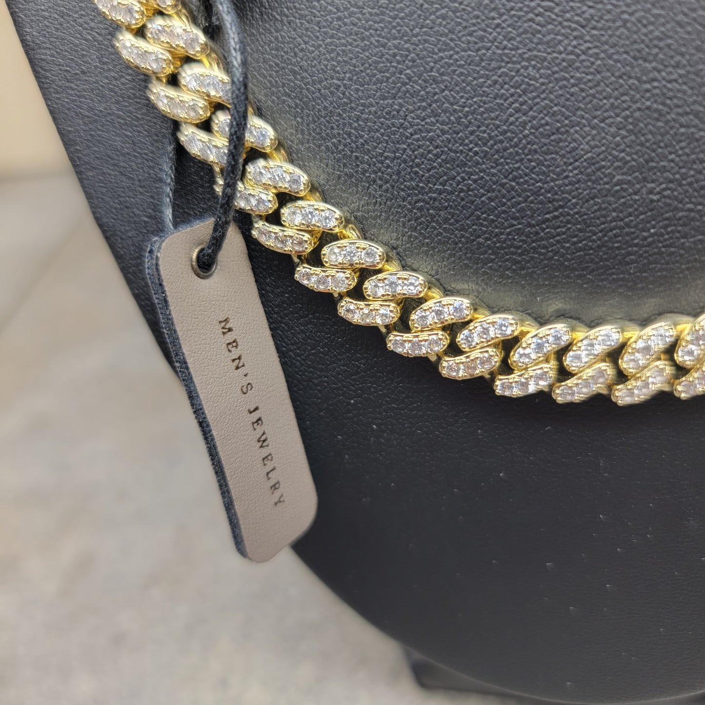Brooklyn Exchange Men's (Unisex) 20" Gold Stainless Steel Cubic Zirconia 9mm Wide Necklace