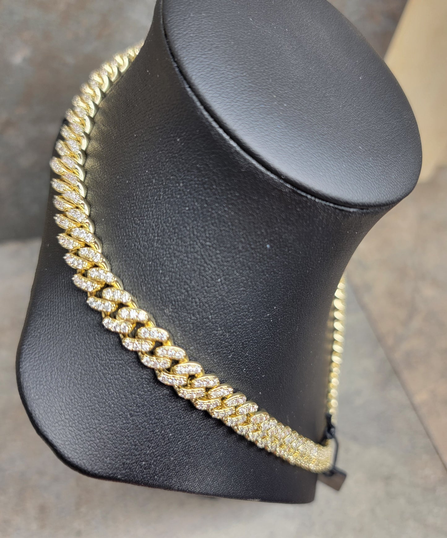 Brooklyn Exchange Men's (Unisex) 20" Gold Stainless Steel Cubic Zirconia 9mm Wide Necklace