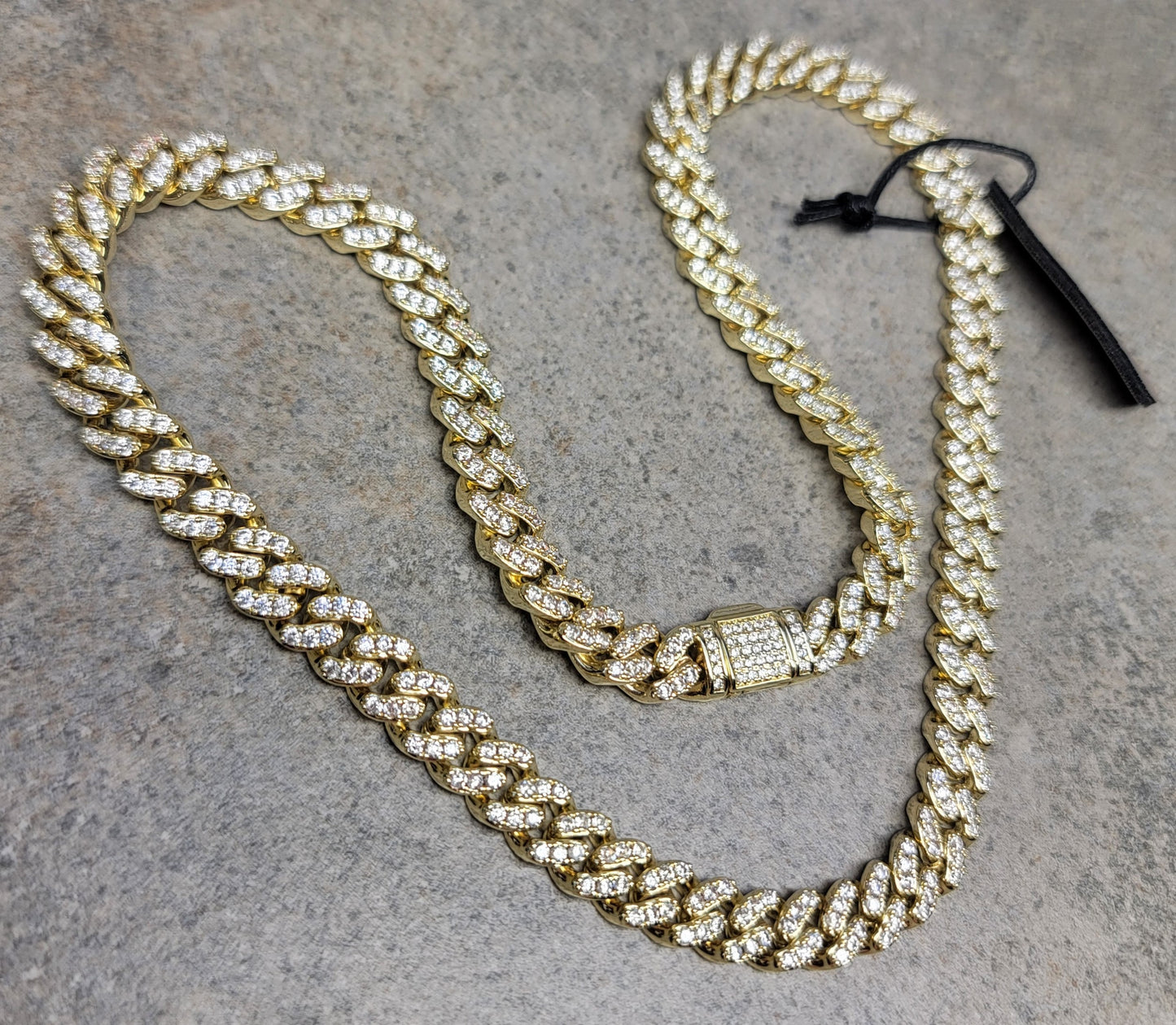 Brooklyn Exchange Men's (Unisex) 20" Gold Stainless Steel Cubic Zirconia 9mm Wide Necklace