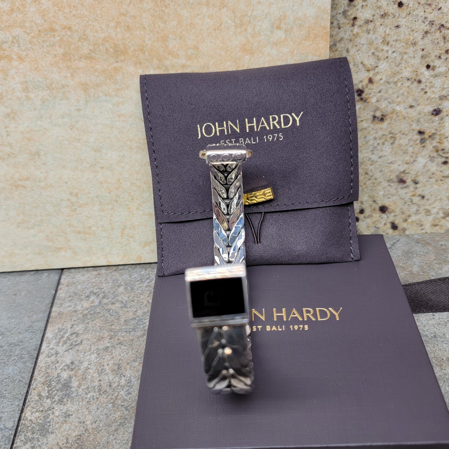 John Hardy Men's Classic Chain Onyx 925 Silver Bracelet - New with Box