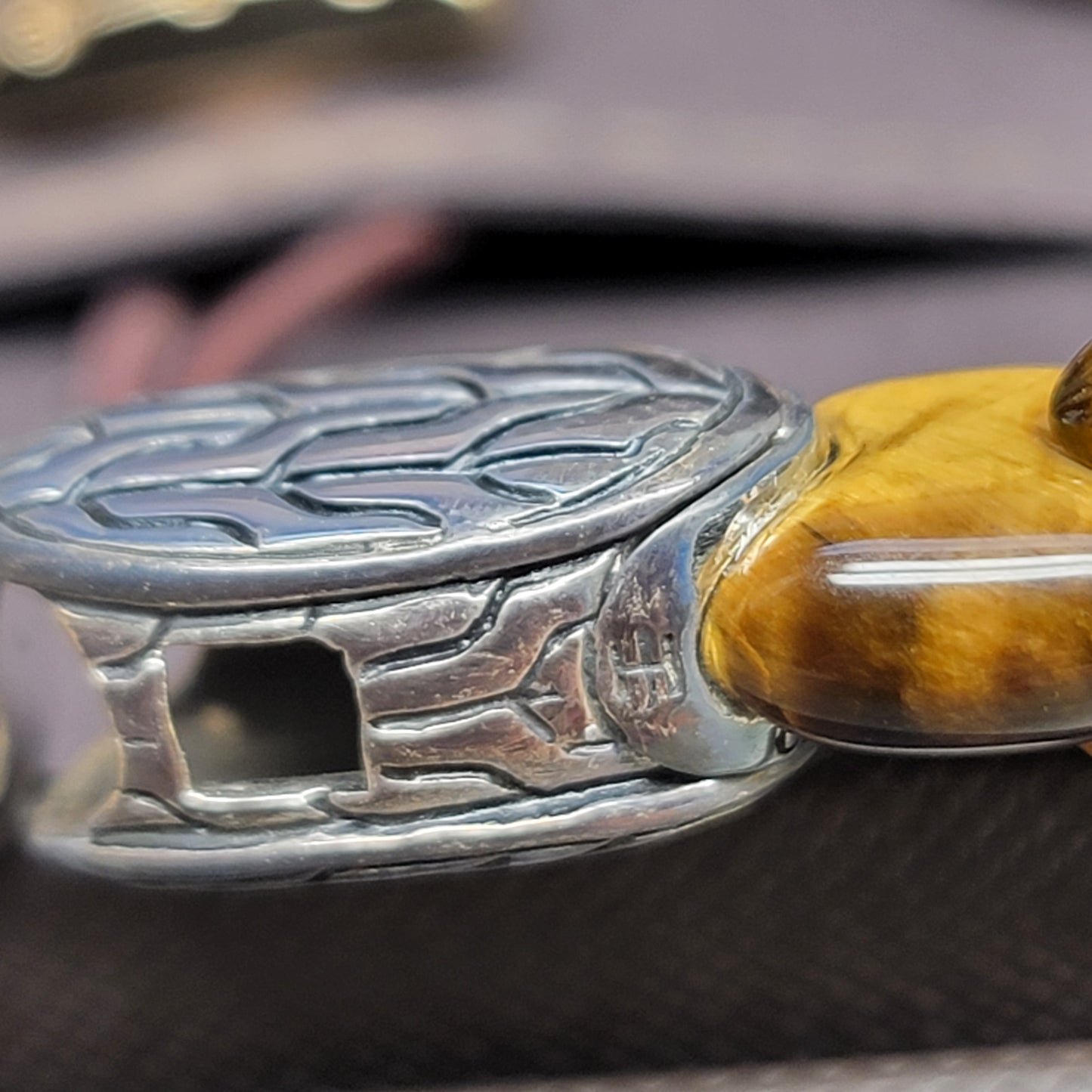 Sold Out John Hardy Men's Classic Chain Tiger Eye 925 Silver Bracelet - New with Box
