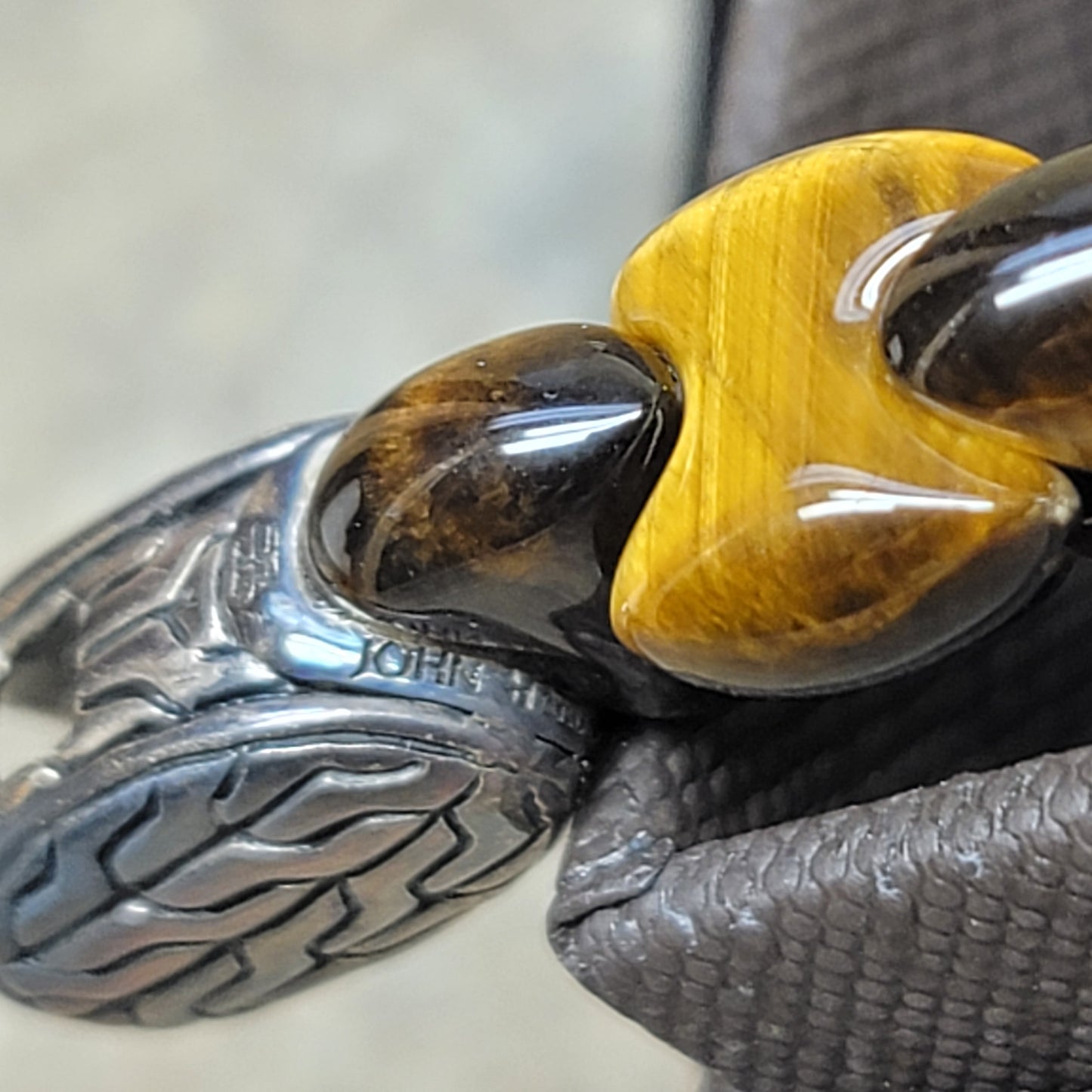 Sold Out John Hardy Men's Classic Chain Tiger Eye 925 Silver Bracelet - New with Box