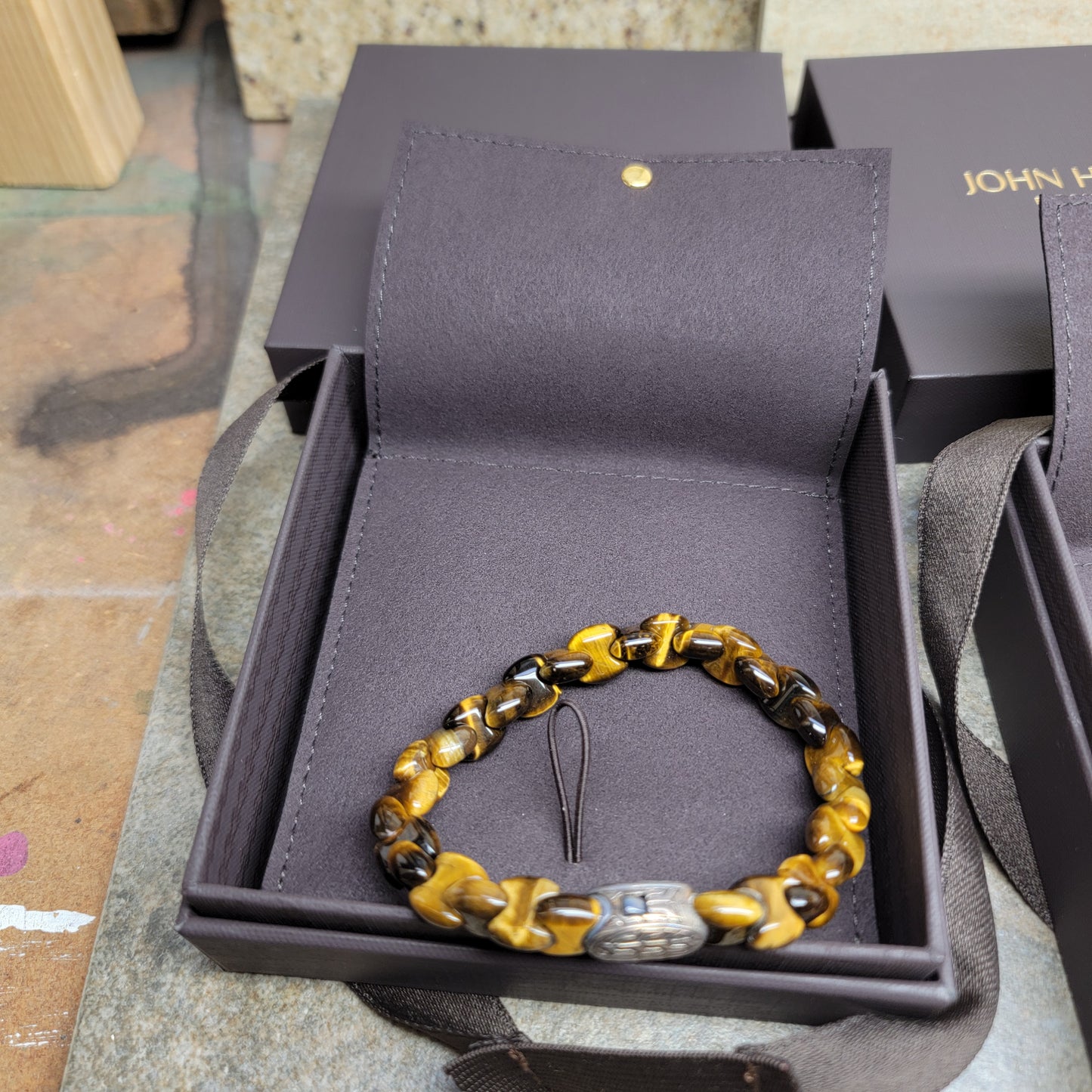 Sold Out John Hardy Men's Classic Chain Tiger Eye 925 Silver Bracelet - New with Box