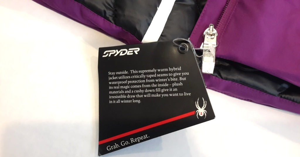 Women's XL Spyder Zephyr Down Jacket New with Tags Retail $350.00.
