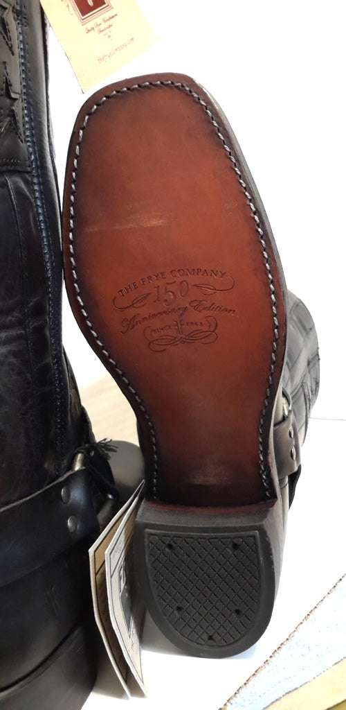 New Men's Frye 150th Anniversary Black USA Flag Size 9 Harness Boots