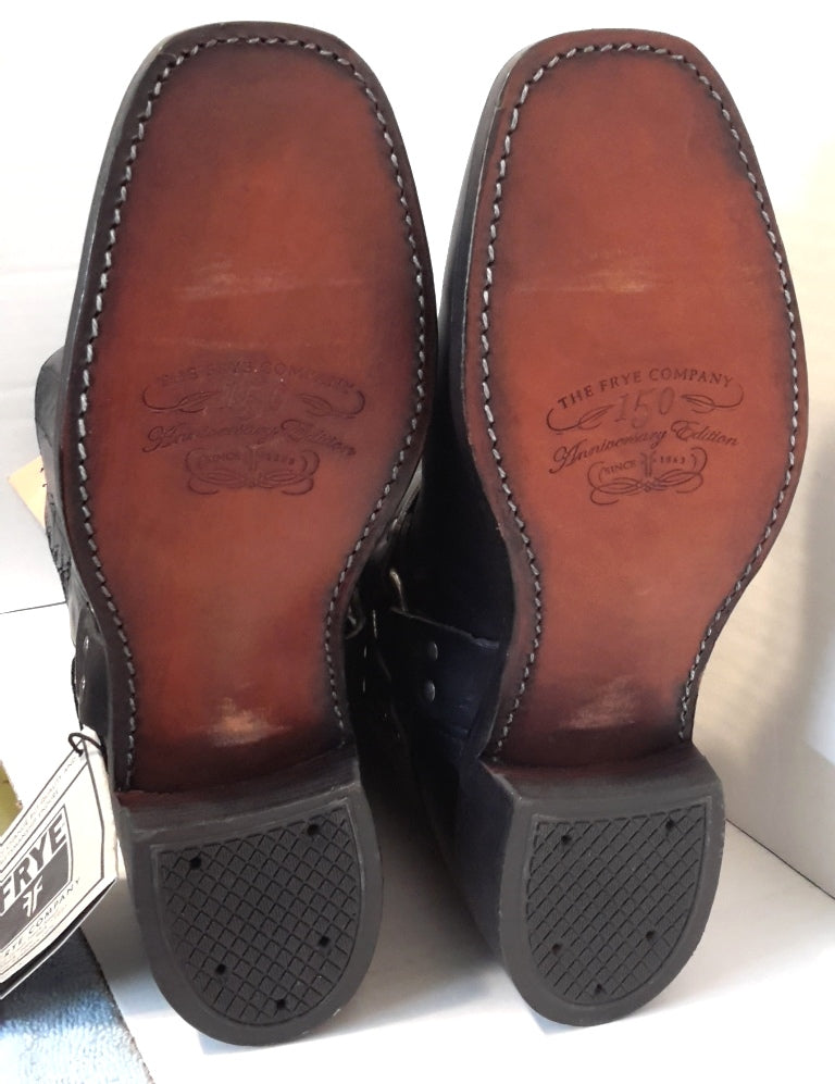 New Men's Frye 150th Anniversary Black USA Flag Size 9 Harness Boots