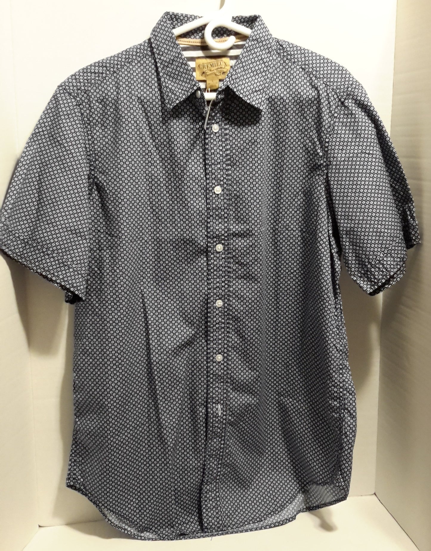 Daniel Cremieux Men's Large Short Sleeve Button Down Shirt Navy