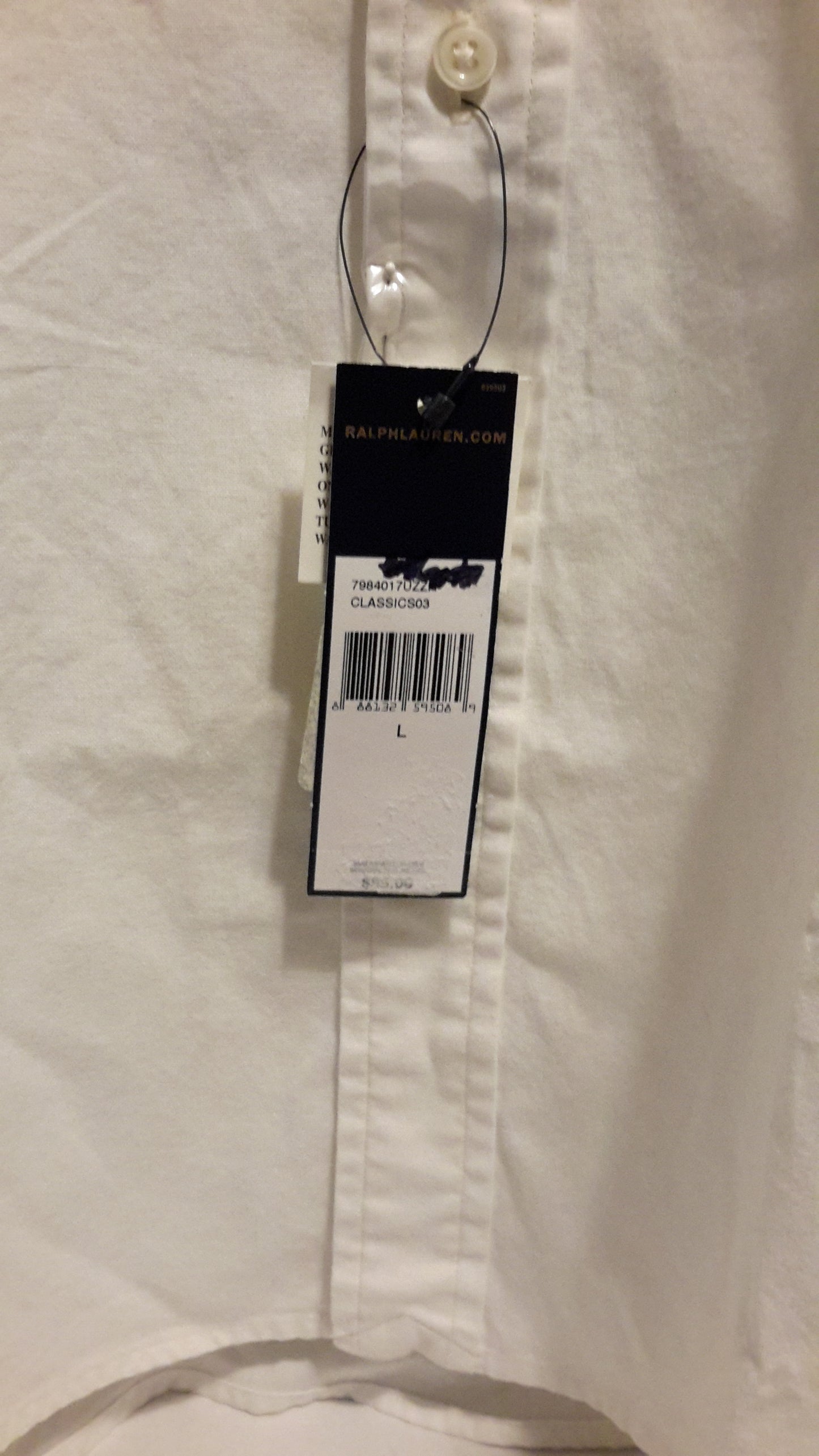 Ralph Lauren Polo Men's Size Large Short Sleeve Button Down Shirt White