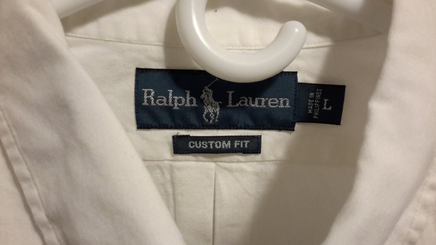 Ralph Lauren Polo Men's Size Large Short Sleeve Button Down Shirt White