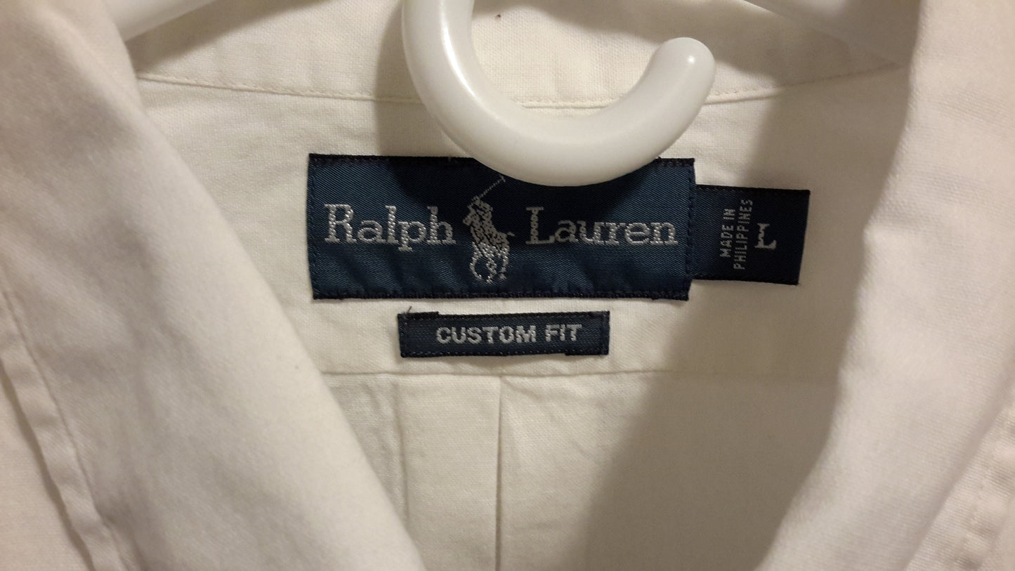Ralph Lauren Polo Men's Size Large Short Sleeve Button Down Shirt White