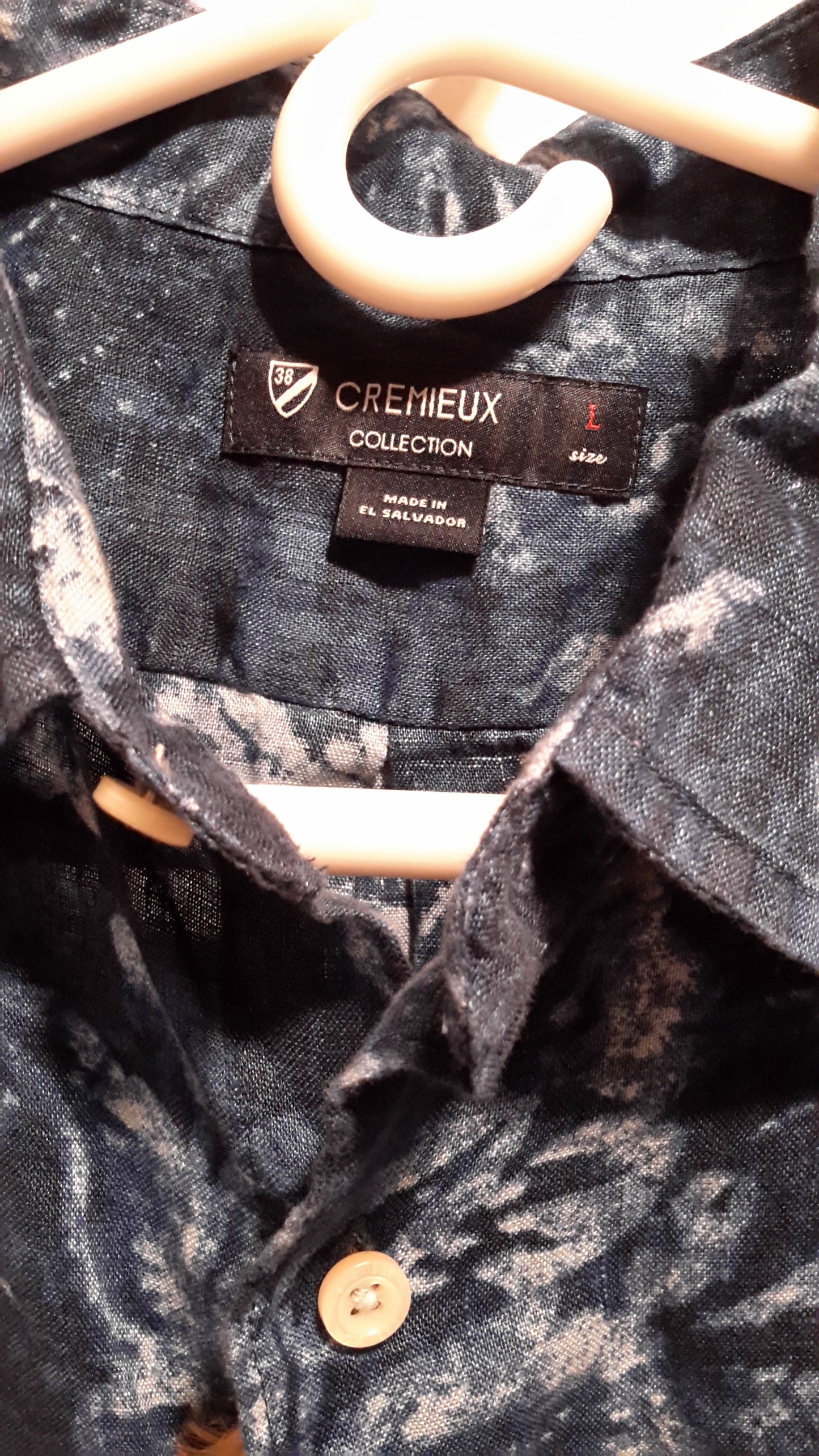 Daniel Cremieux Men's Large Short Sleeve Button Down Shirt Navy Floral