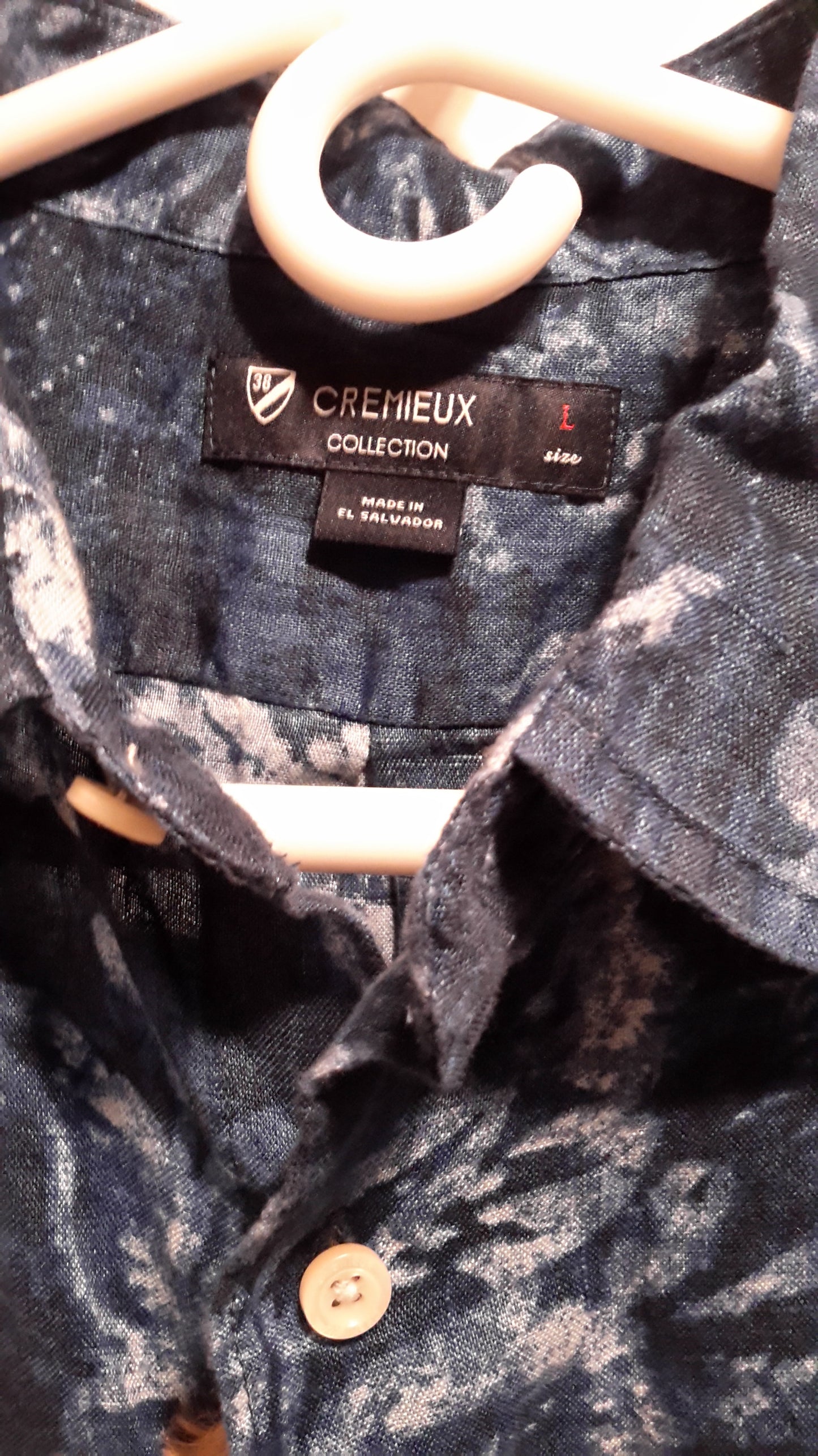 Daniel Cremieux Men's Large Short Sleeve Button Down Shirt Navy Floral