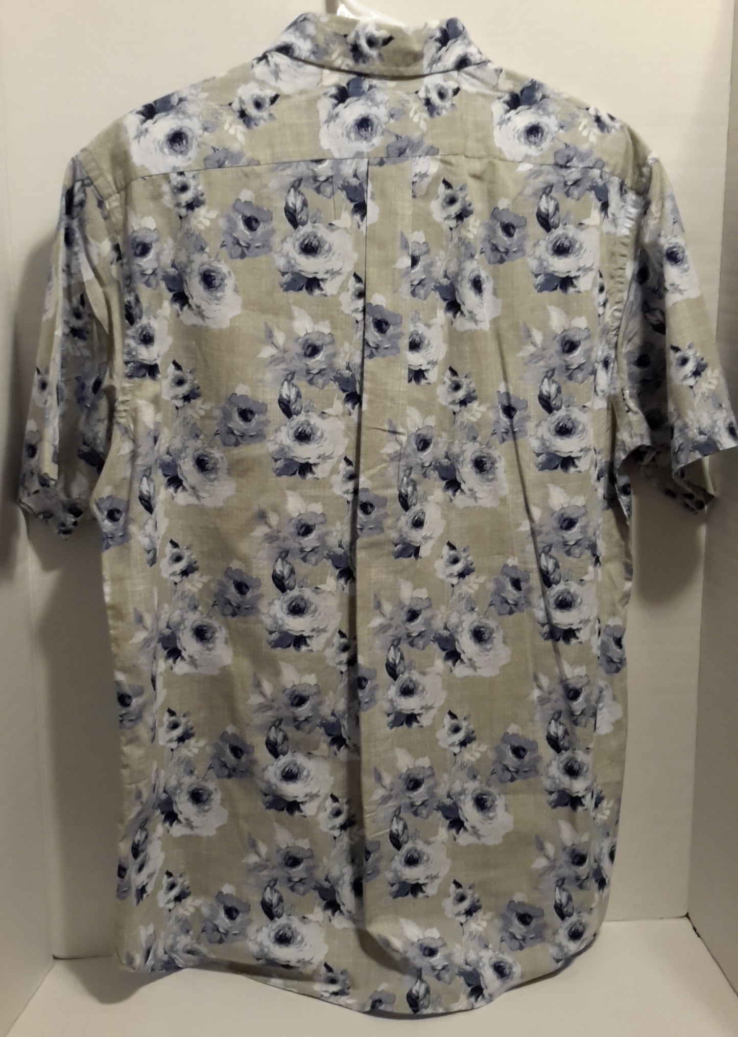 Daniel Cremieux Men's Large Short Sleeve Button Down Shirt Grey Floral