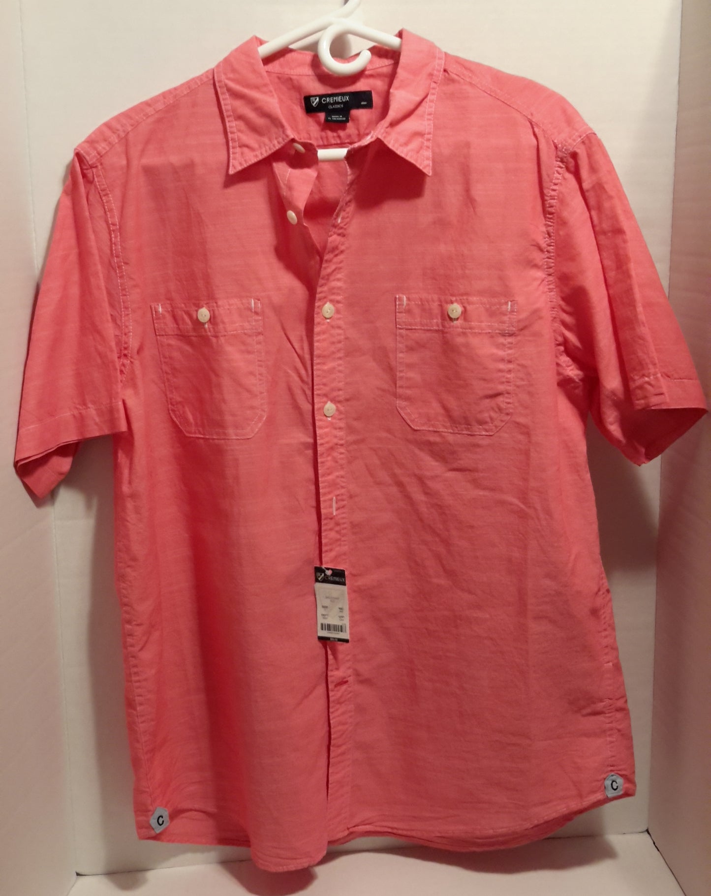 Daniel Cremieux Men's Large Short Sleeve Button Down Shirt Red