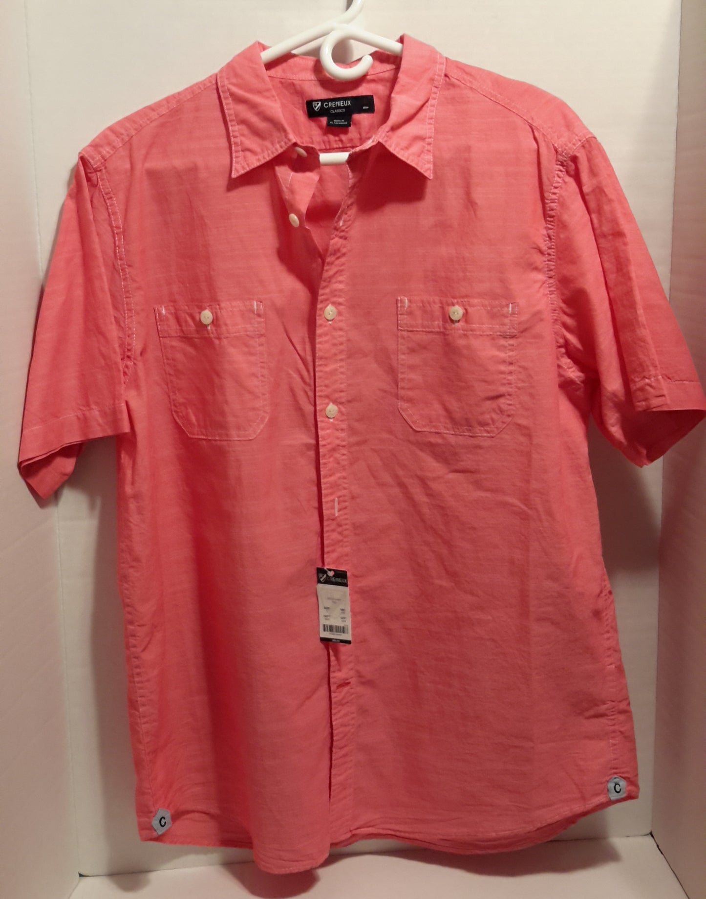 Daniel Cremieux Men's Large Short Sleeve Button Down Shirt Red