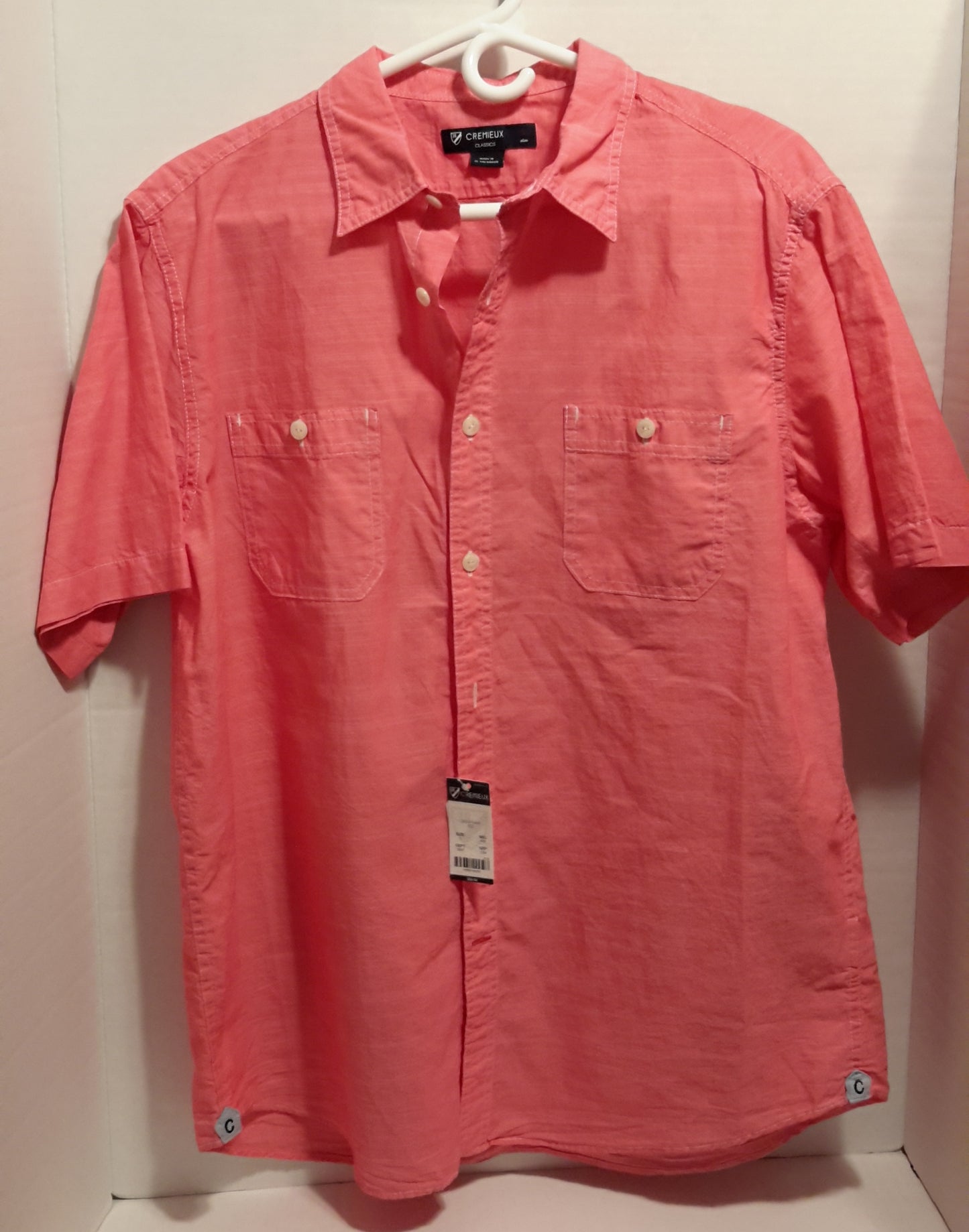 Daniel Cremieux Men's Large Short Sleeve Button Down Shirt Red