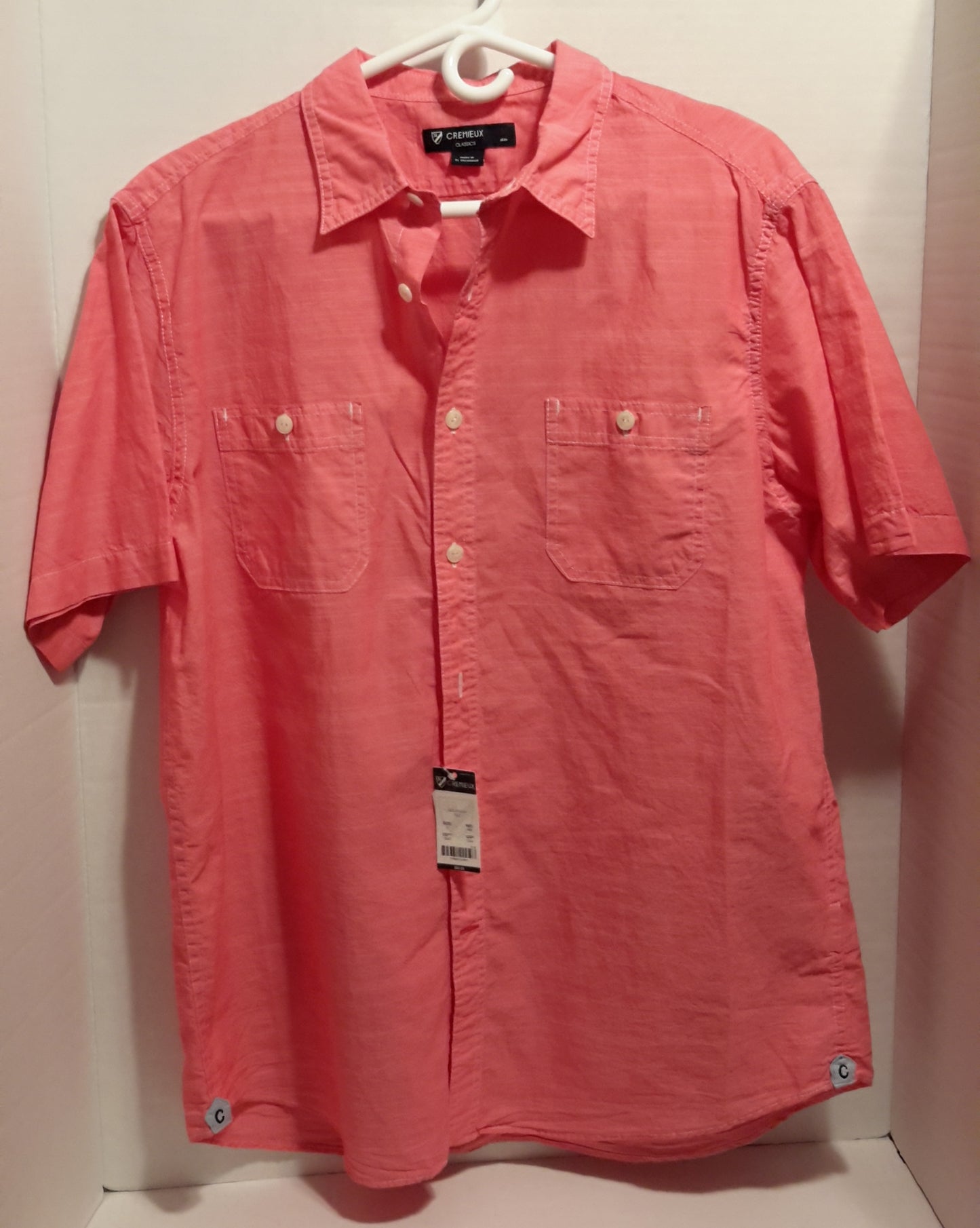 Daniel Cremieux Men's Large Short Sleeve Button Down Shirt Red