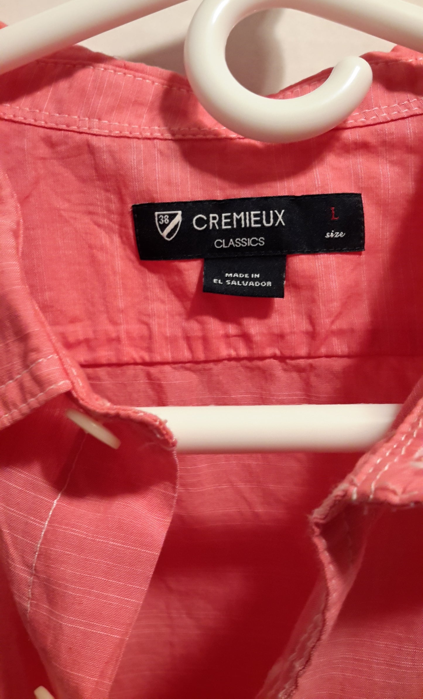 Daniel Cremieux Men's Large Short Sleeve Button Down Shirt Red