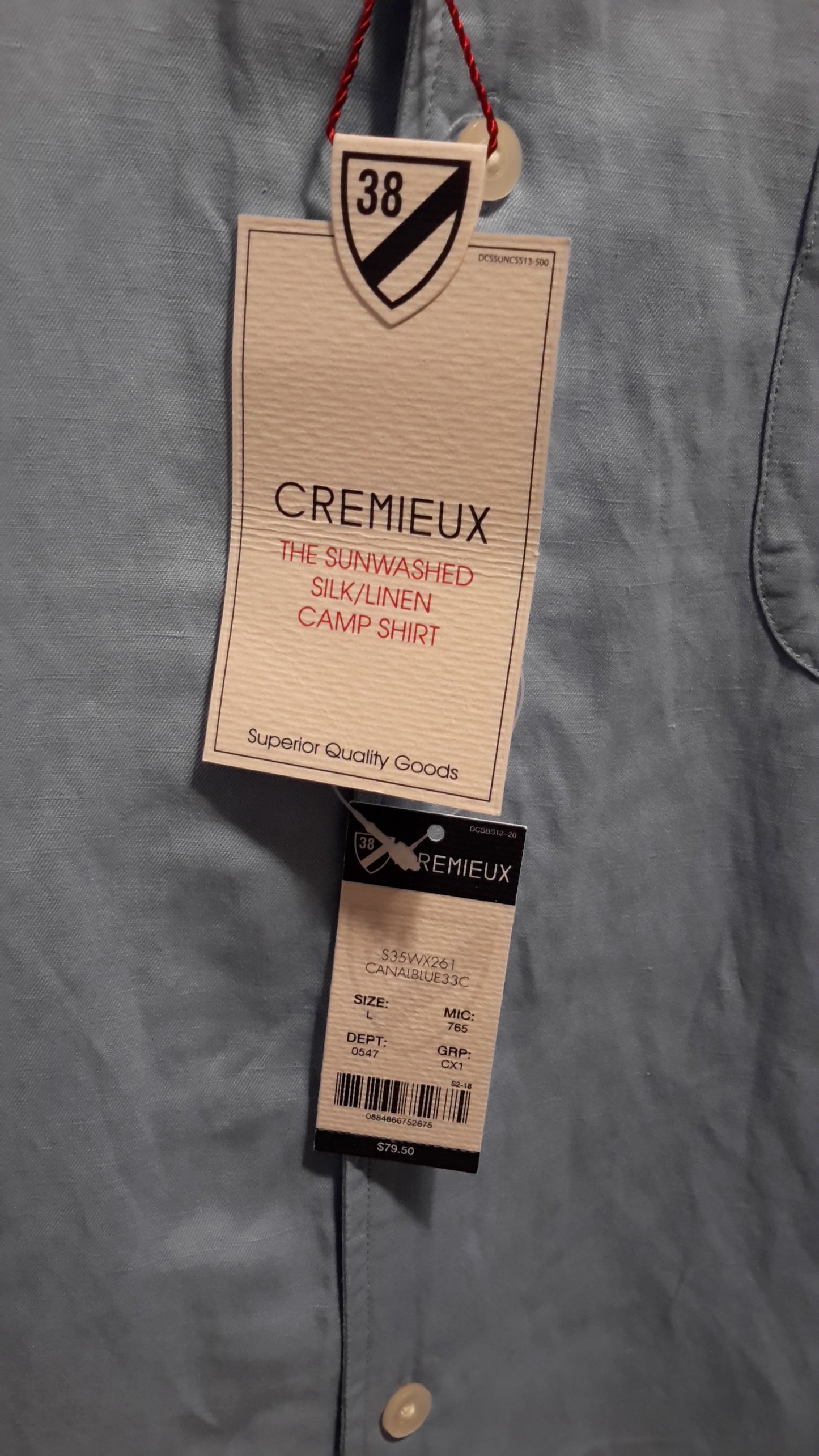 Daniel Cremieux Men's Large Short Sleeve Button Down Shirt Light Blue