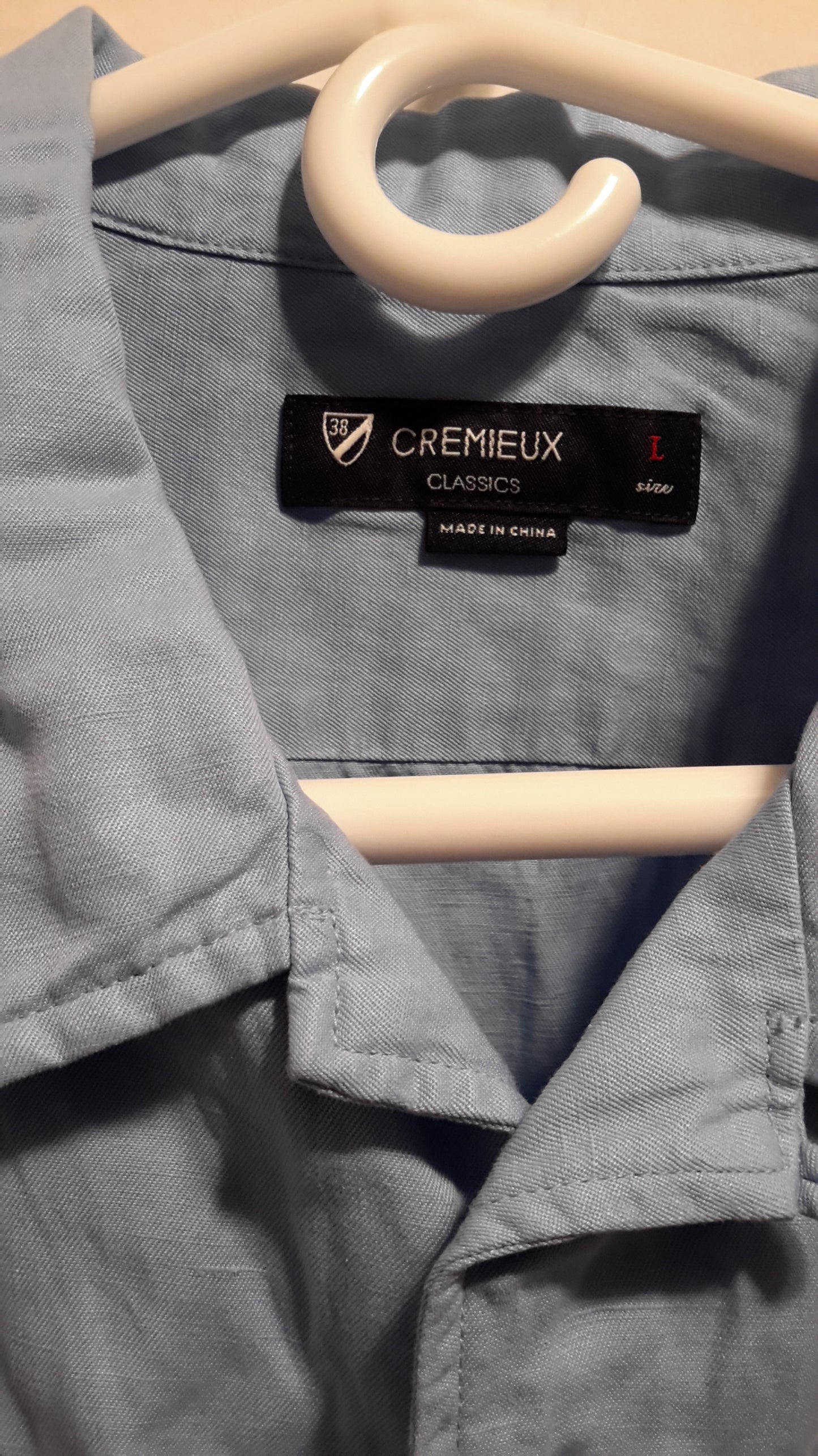 Daniel Cremieux Men's Large Short Sleeve Button Down Shirt Light Blue