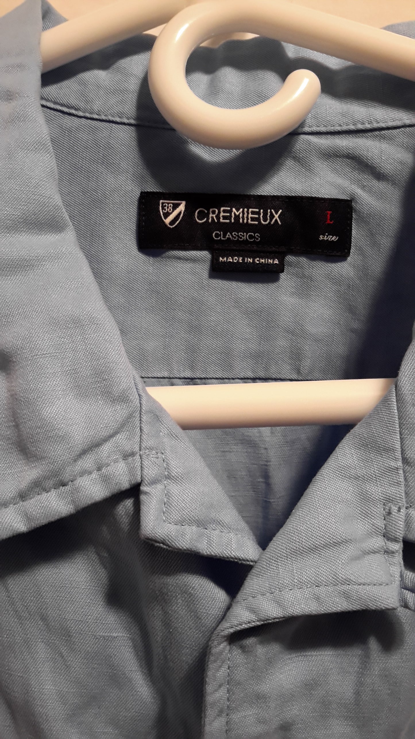 Daniel Cremieux Men's Large Short Sleeve Button Down Shirt Light Blue