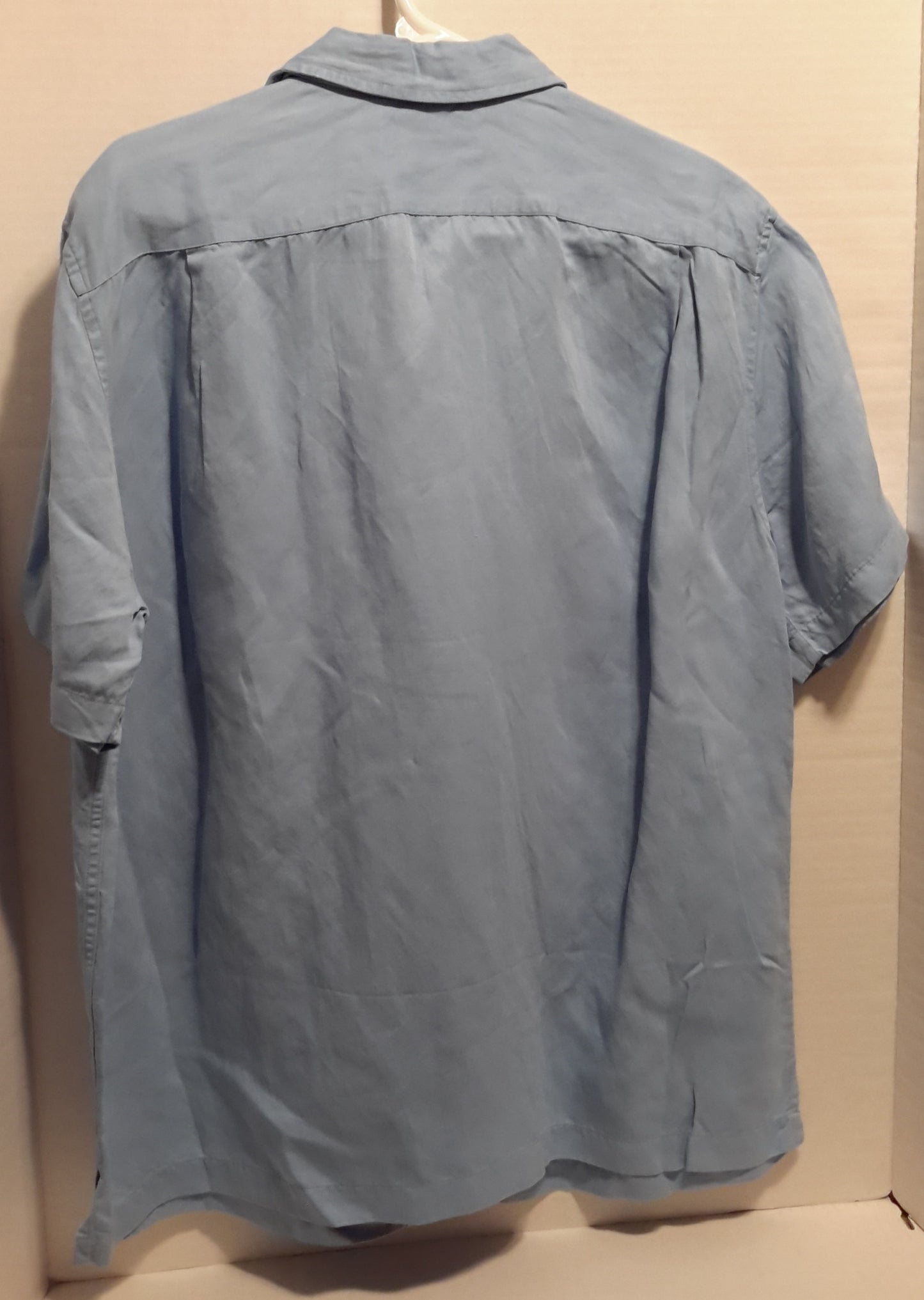 Daniel Cremieux Men's Large Short Sleeve Button Down Shirt Light Blue
