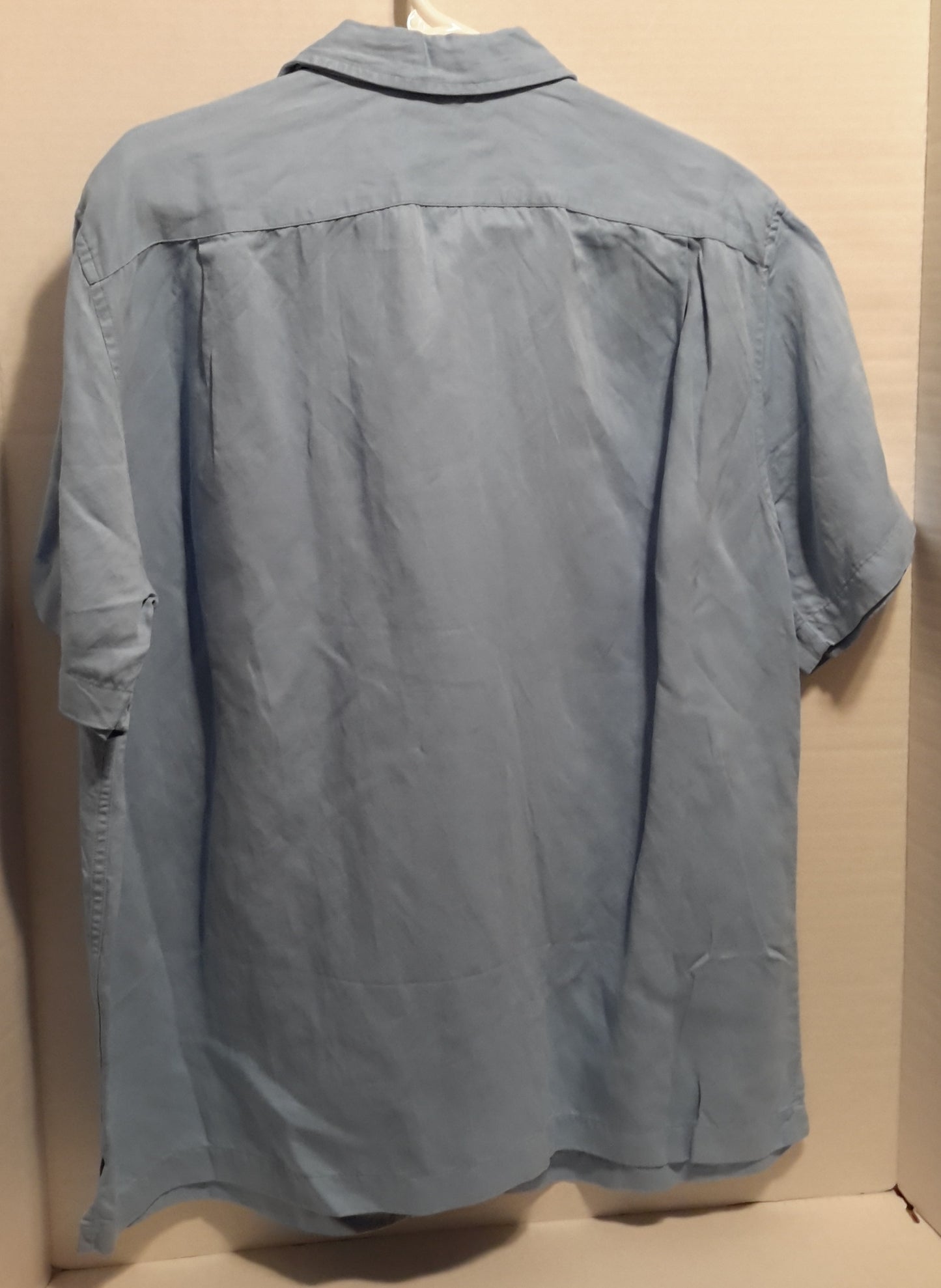 Daniel Cremieux Men's Large Short Sleeve Button Down Shirt Light Blue