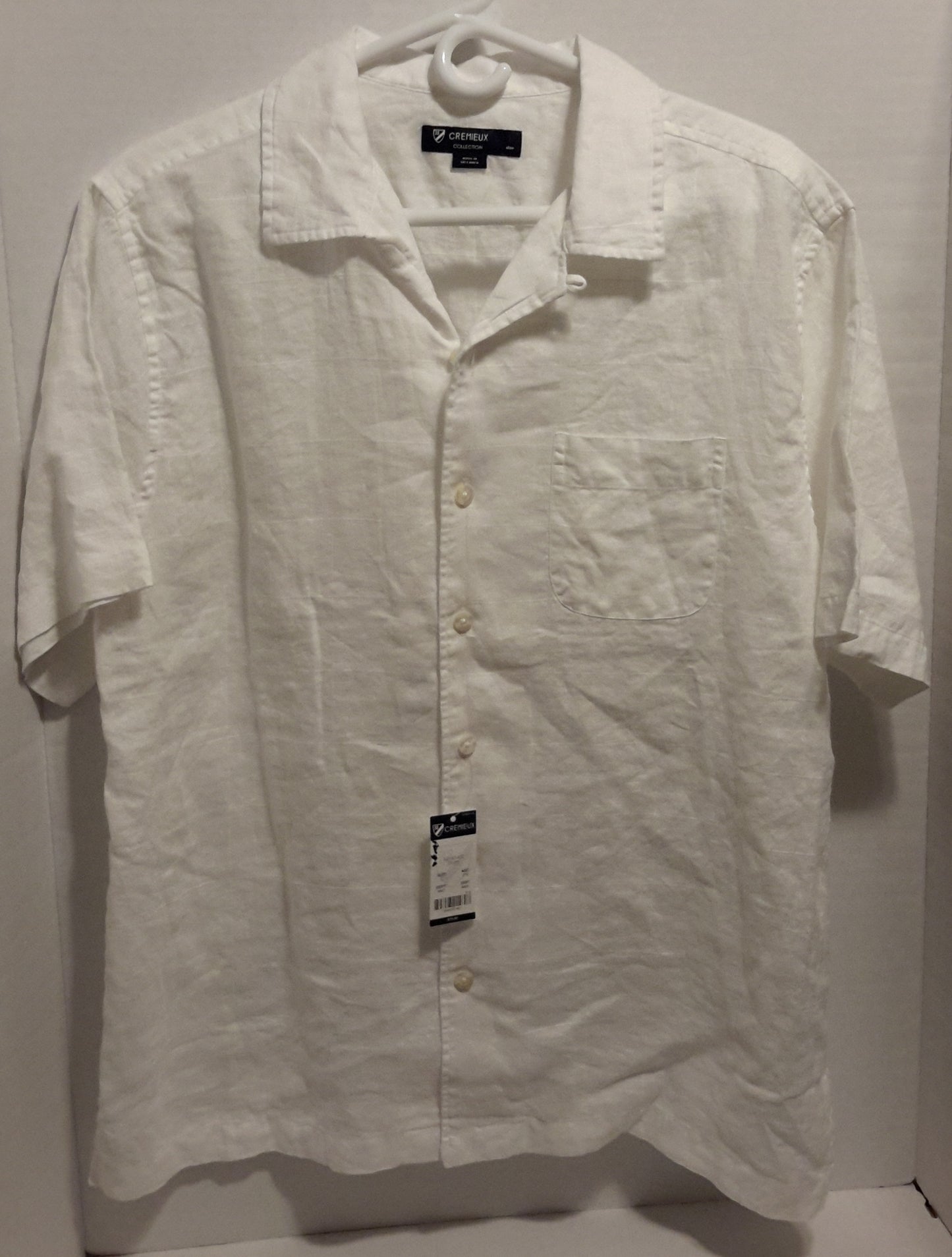 Daniel Cremieux Men's Large Short Sleeve Button Down Shirt White