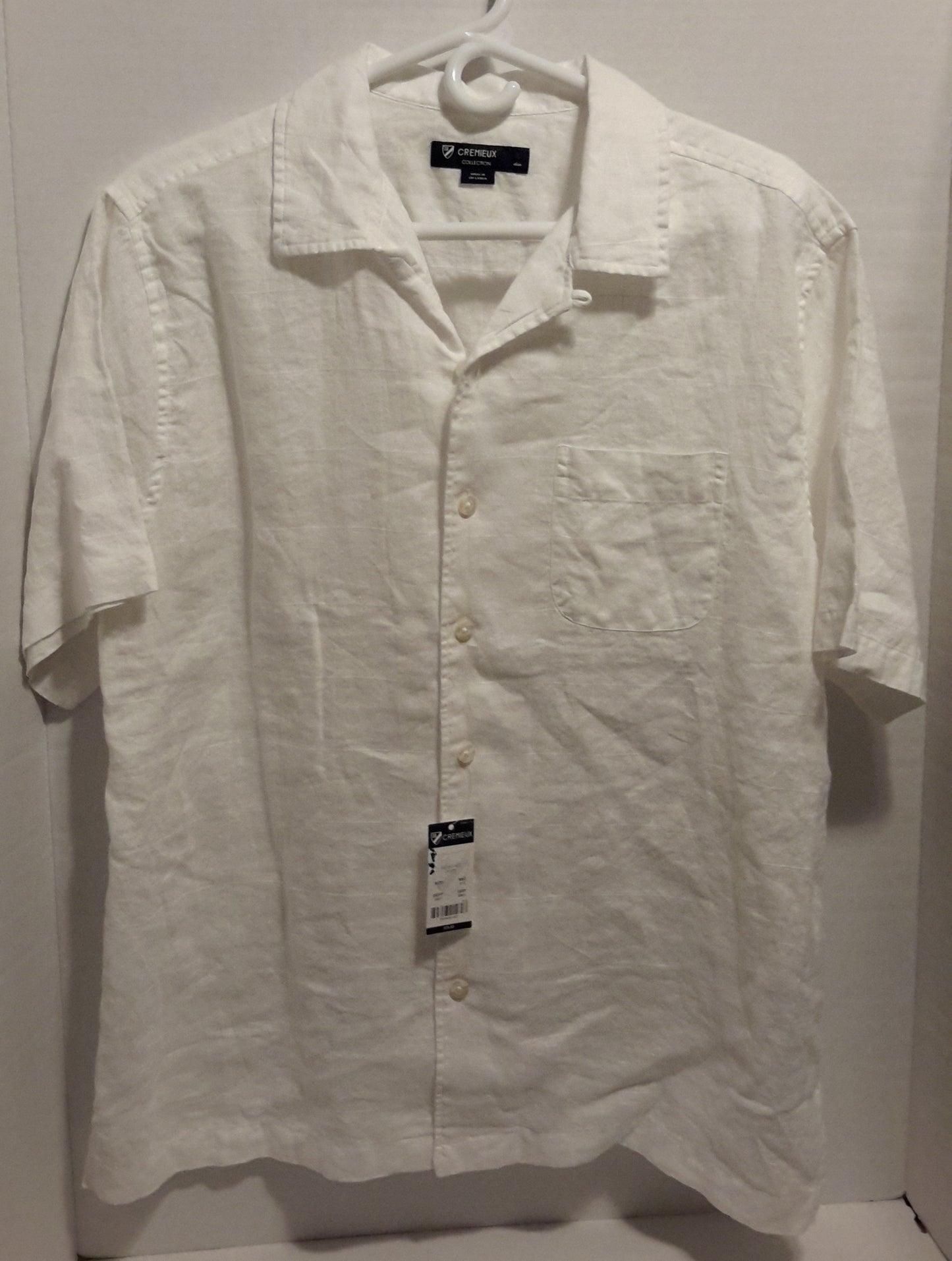 Daniel Cremieux Men's Large Short Sleeve Button Down Shirt White