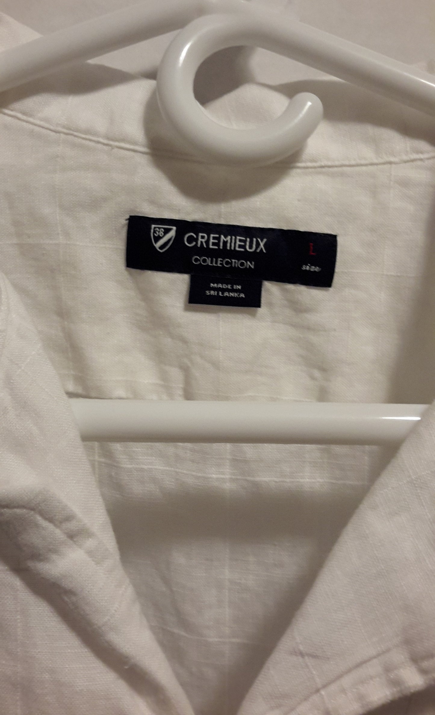 Daniel Cremieux Men's Large Short Sleeve Button Down Shirt White