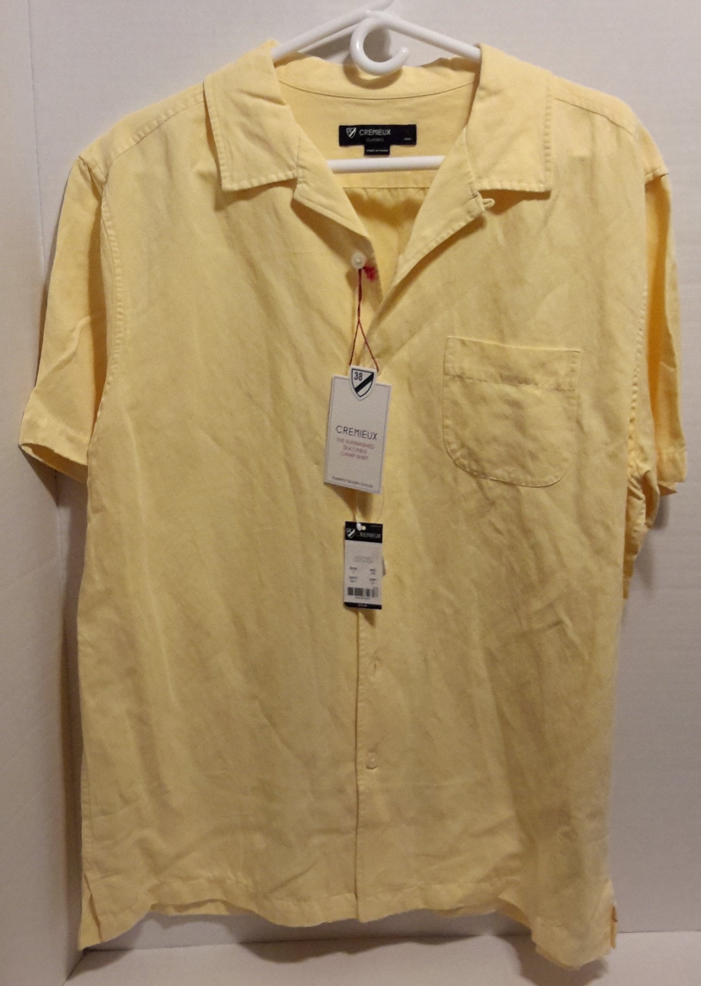 Daniel Cremieux Men's Large Short Sleeve Button Down Shirt Yellow
