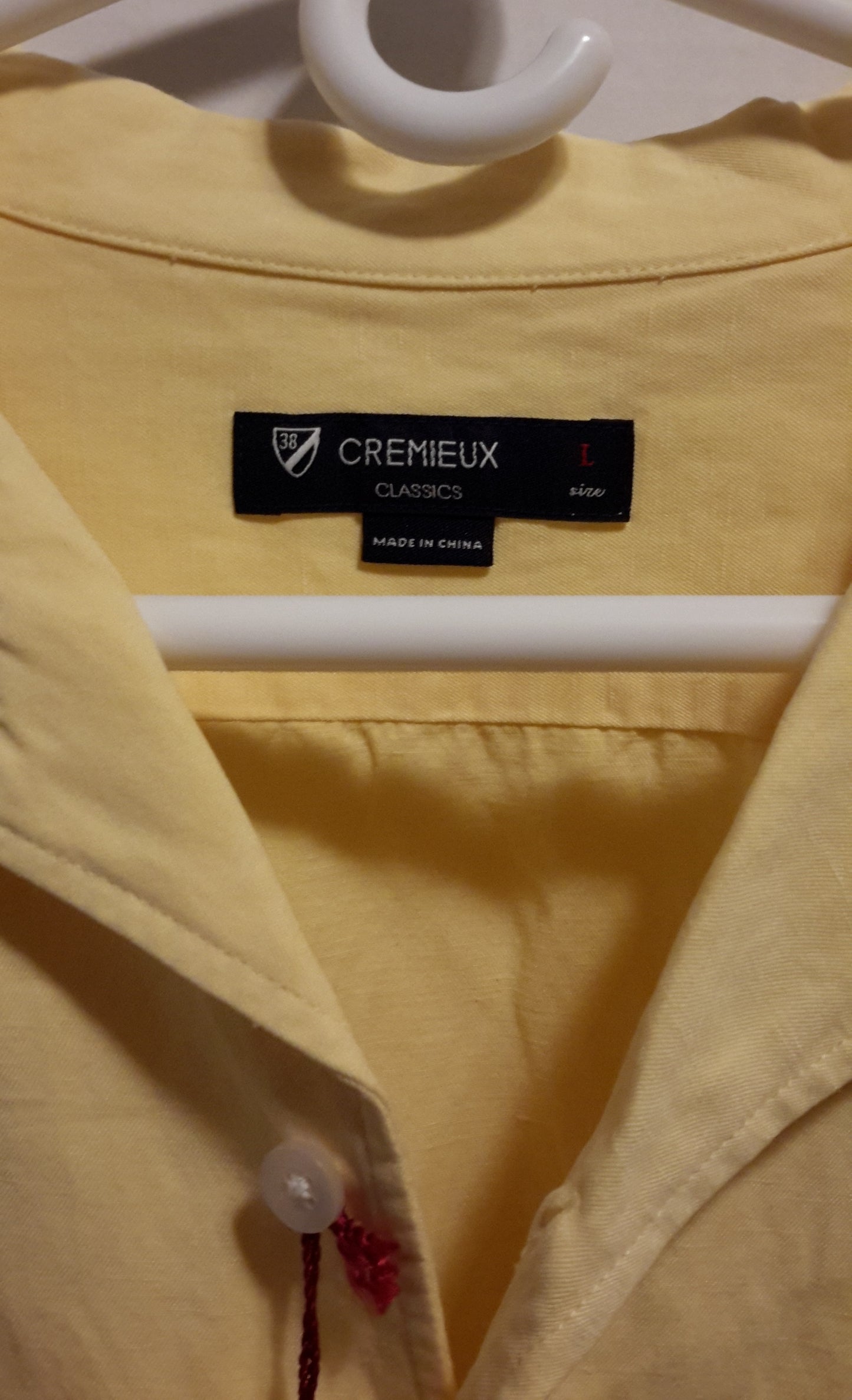 Daniel Cremieux Men's Large Short Sleeve Button Down Shirt Yellow