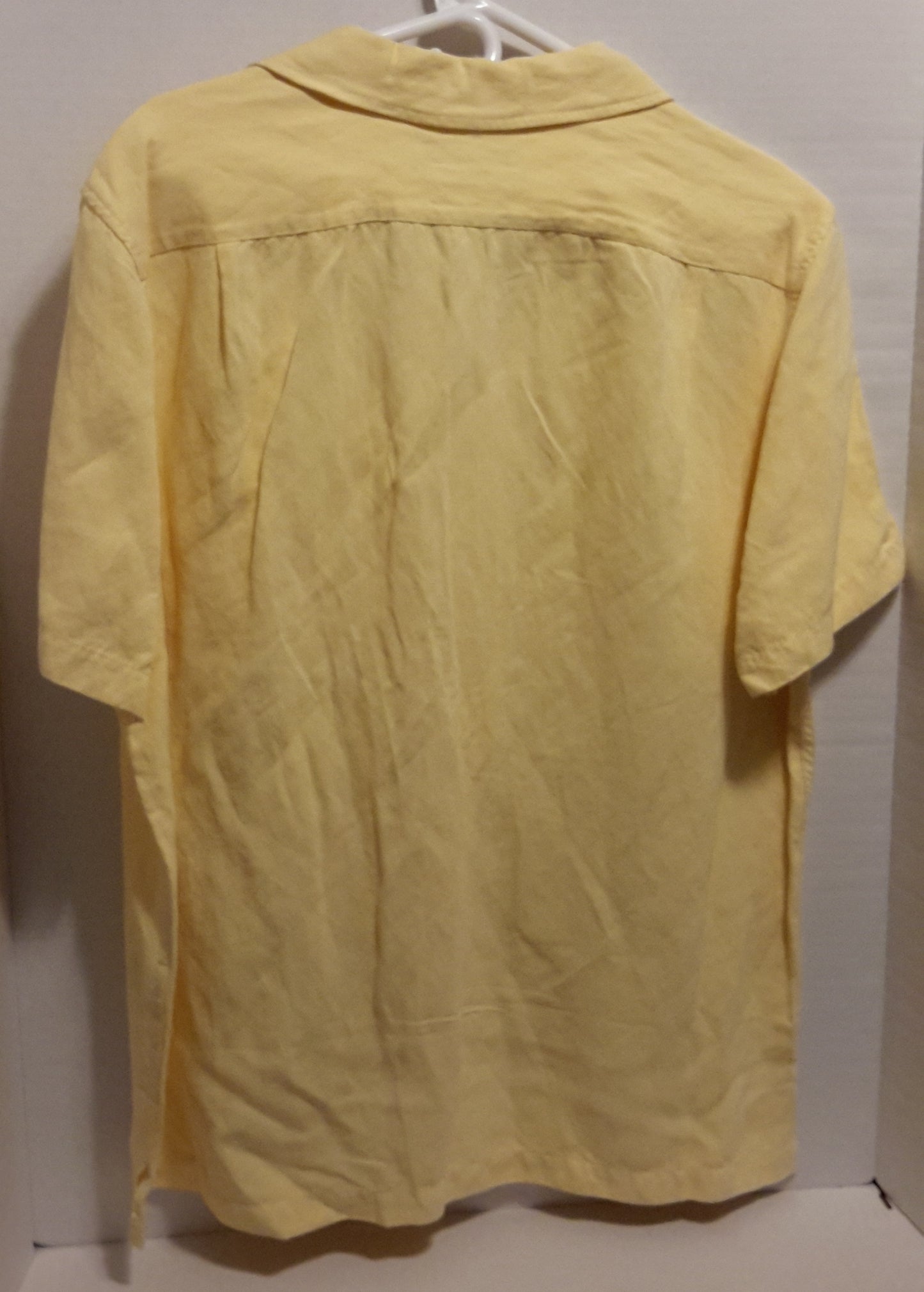 Daniel Cremieux Men's Large Short Sleeve Button Down Shirt Yellow