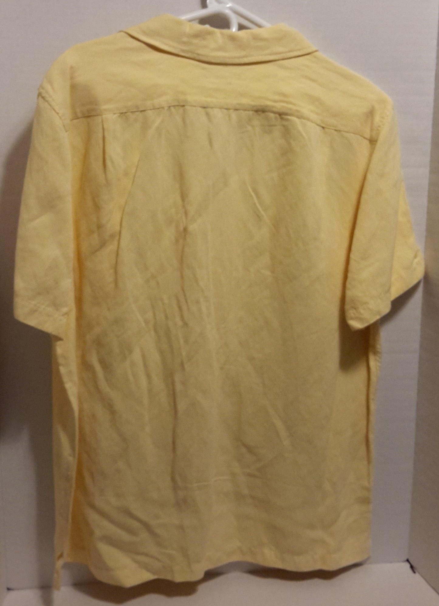 Daniel Cremieux Men's Large Short Sleeve Button Down Shirt Yellow
