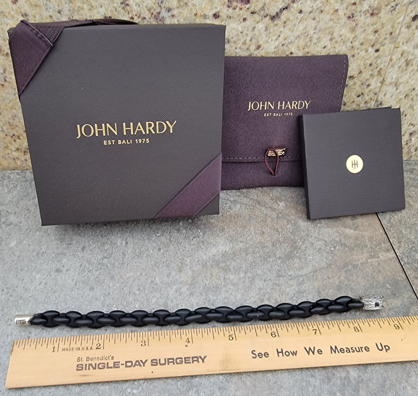 John Hardy Batu Classic Chain Silver Station On Black Agate Bracelet - DISCONTINUED