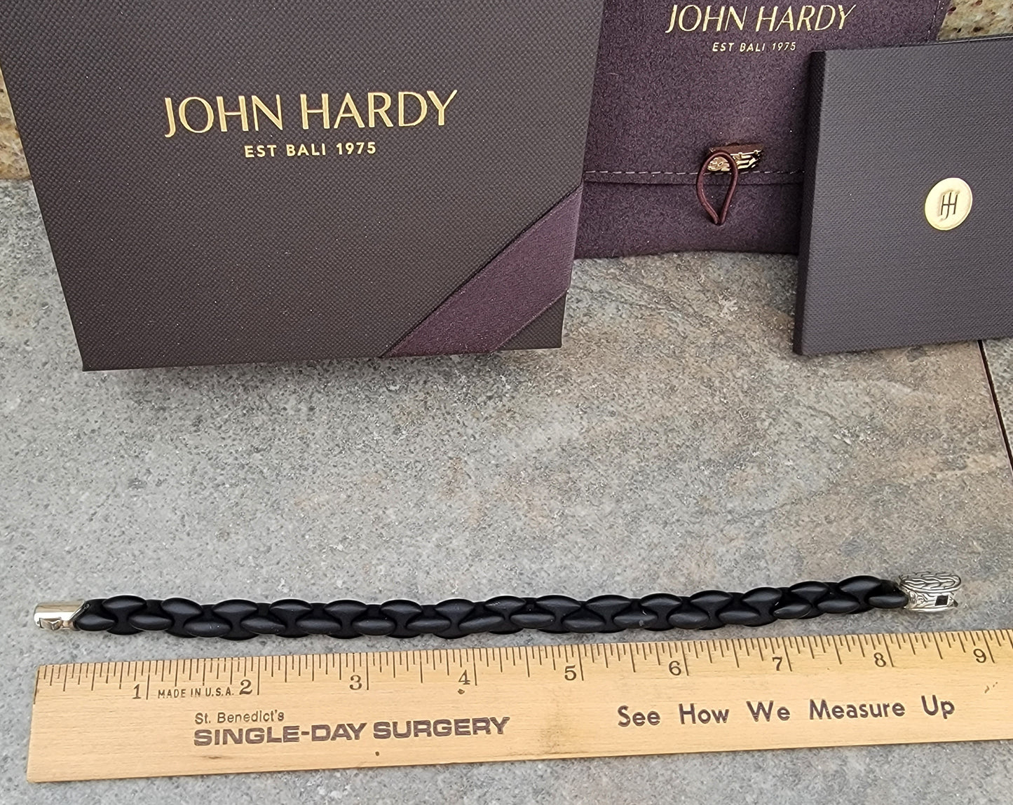 John Hardy Batu Classic Chain Silver Station On Black Agate Bracelet - DISCONTINUED