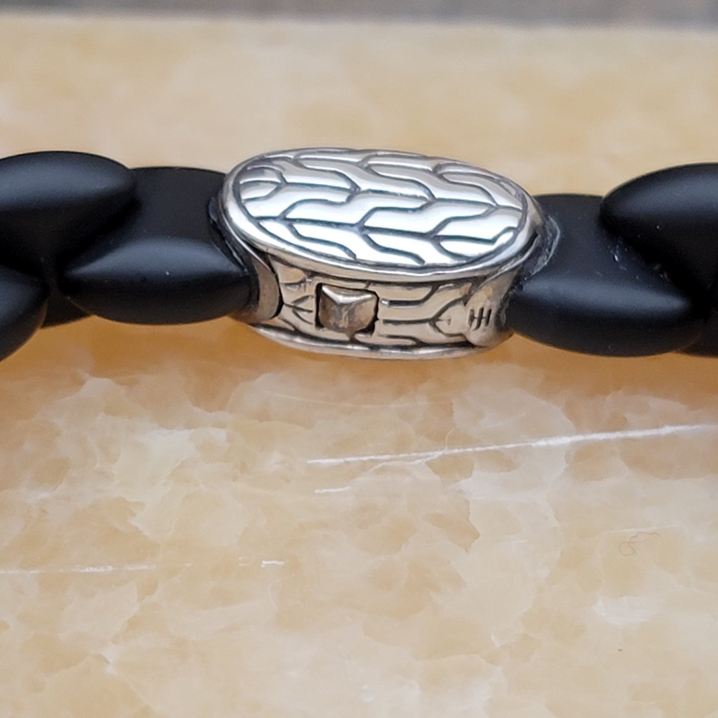 John Hardy Batu Classic Chain Silver Station On Black Agate Bracelet - DISCONTINUED
