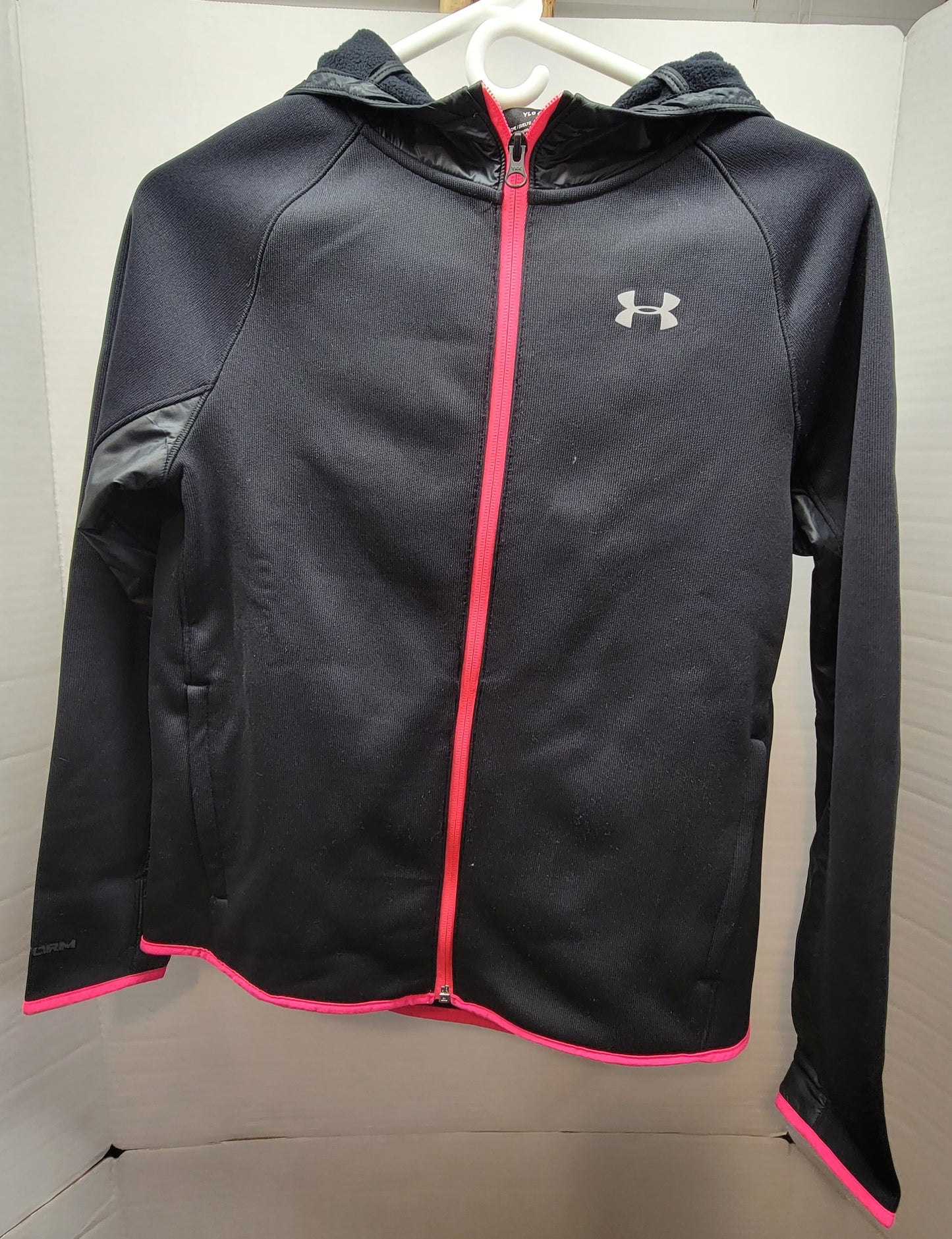 Under Armour Girls Size YLG Storm Black & Pink Jacket Retail $99.99