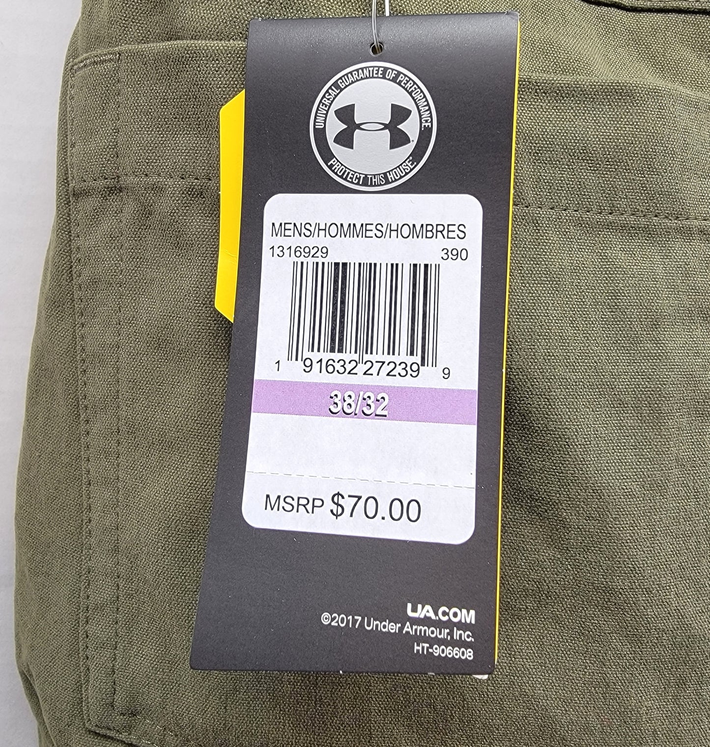 Under Armour Men's Size 38/32 Loose Fit Pants Green Retail $70.00